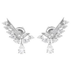 1,89 Karat SI Reinheit HI Farbe Diamant-Ohrringe 18 Karat Weißgold feiner Schmuck