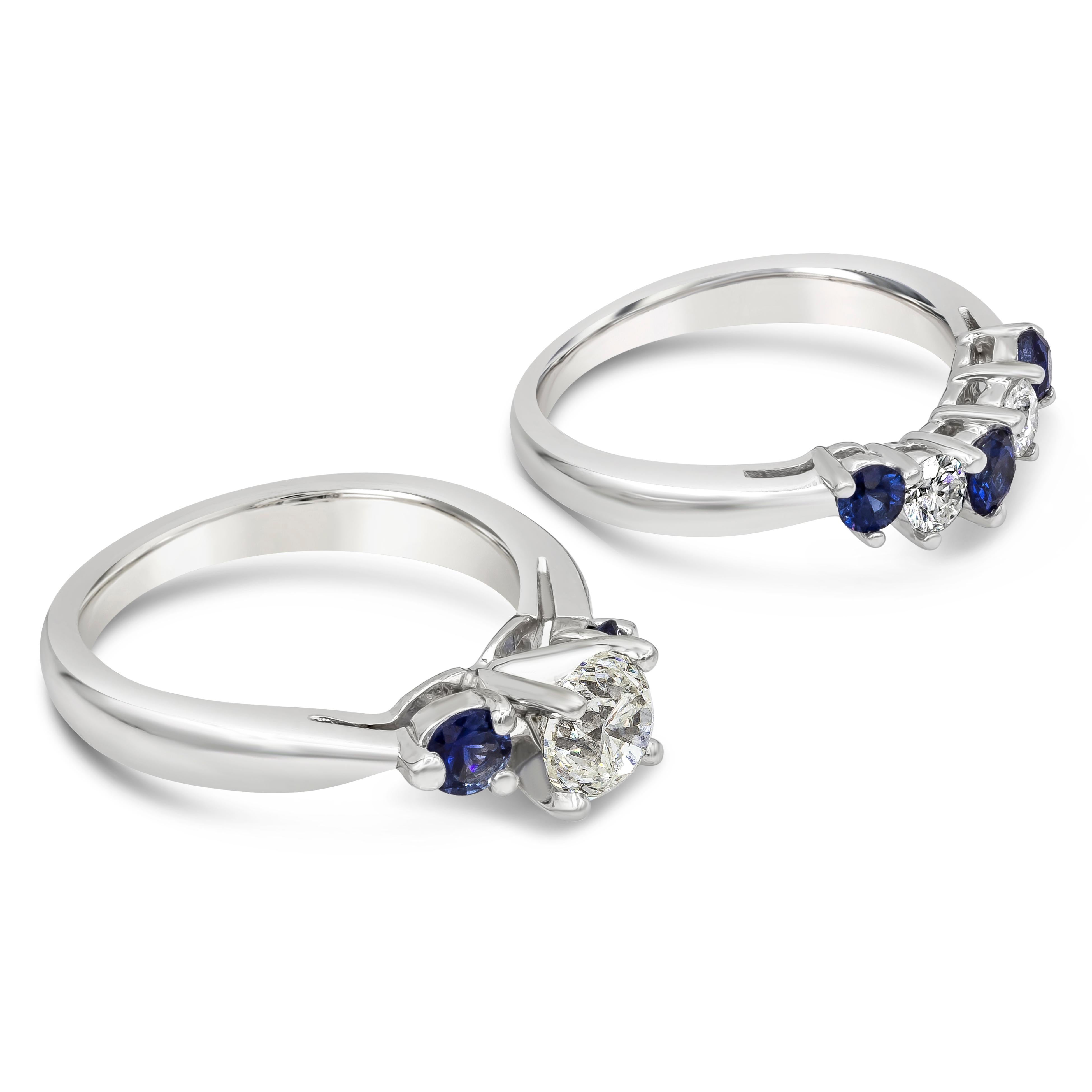 sapphire engagement ring and wedding band set
