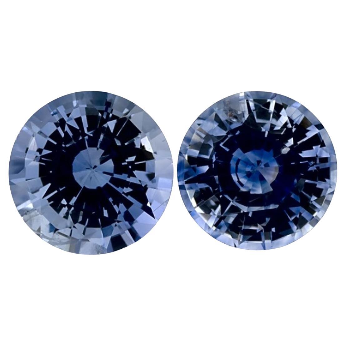 1.89 Ct Blue Sapphire Round Loose Gemstone For Sale