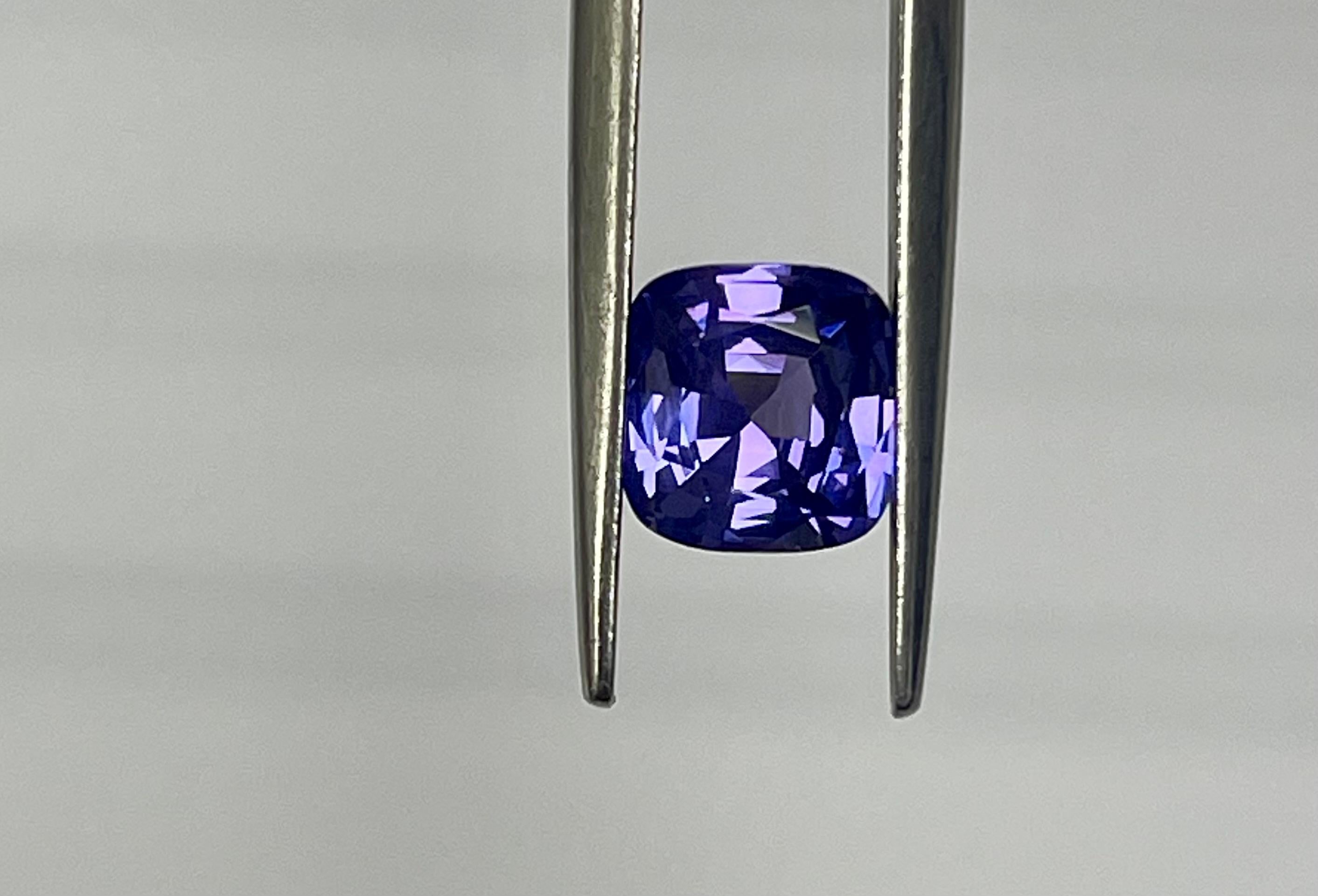 1.89 Ct Natural No Heat Cushion Purple Sapphire  In New Condition For Sale In New York, NY