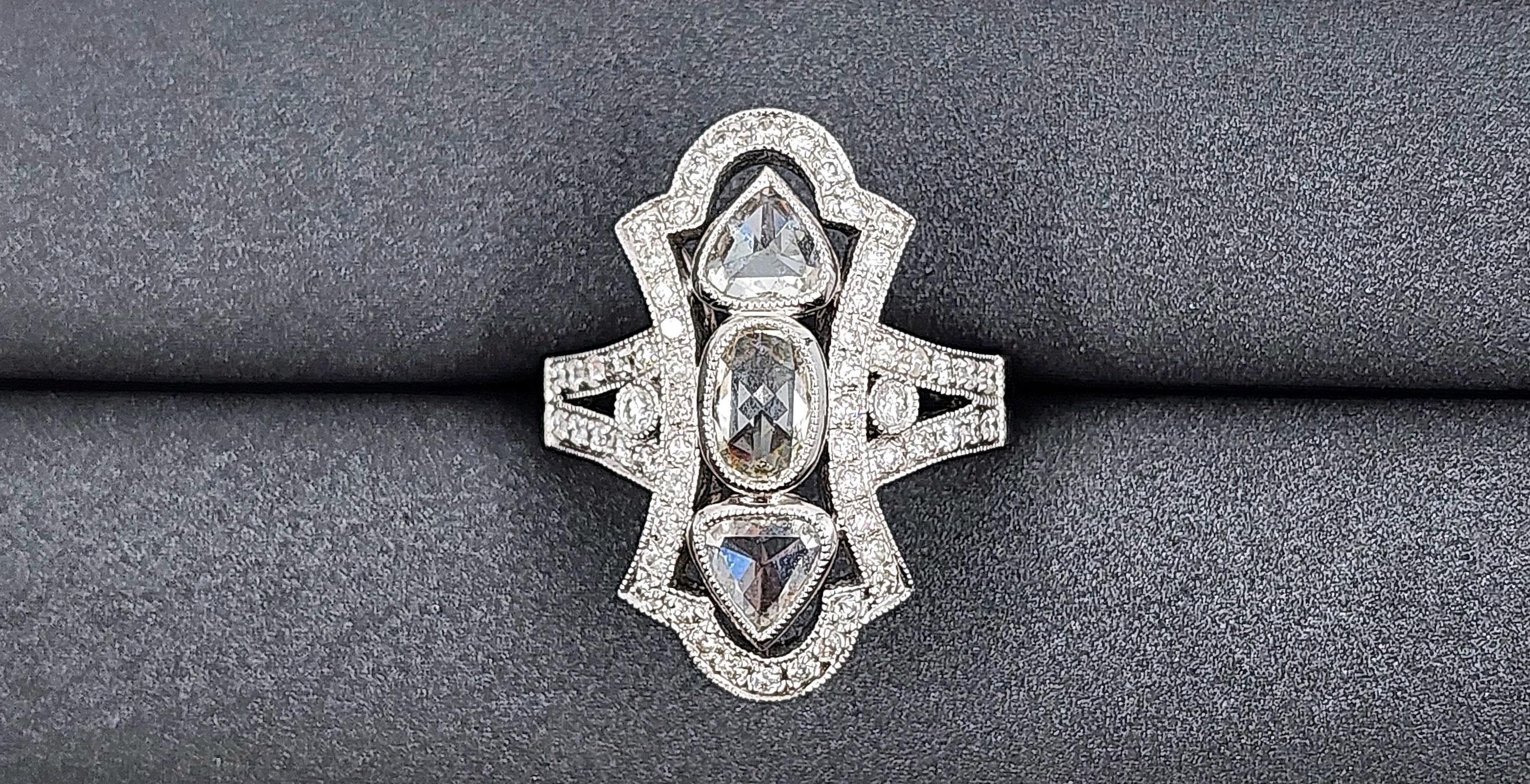 1.89 ct Rose Cut Diamond Ring