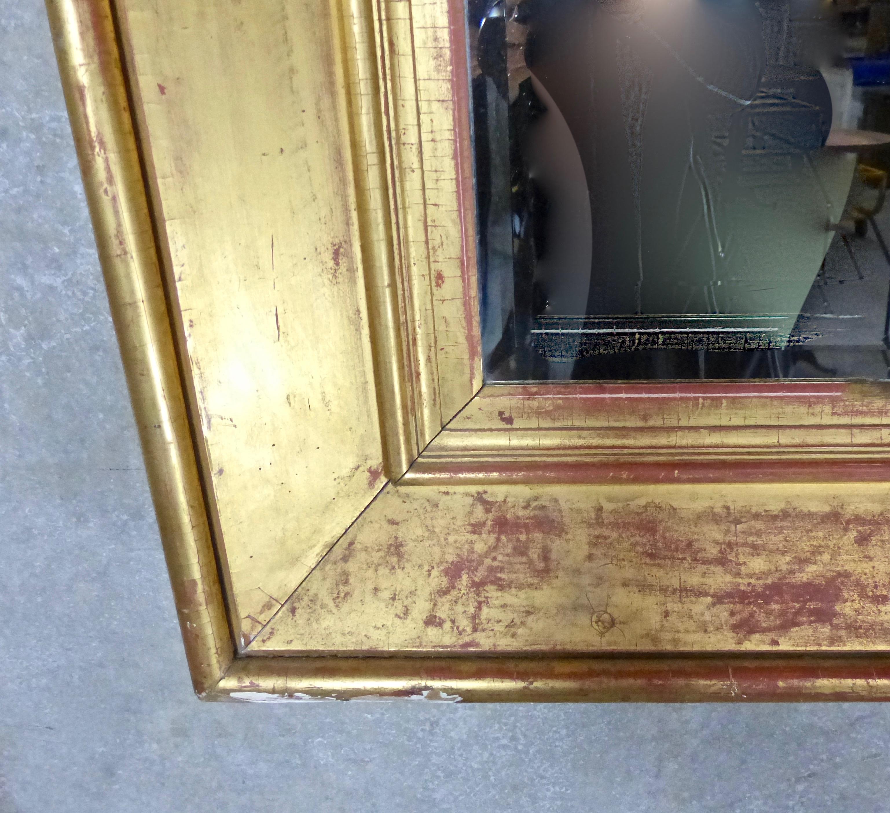 Large French Giltwood Mirror, 1890-1900 In Good Condition In Surrey, BC