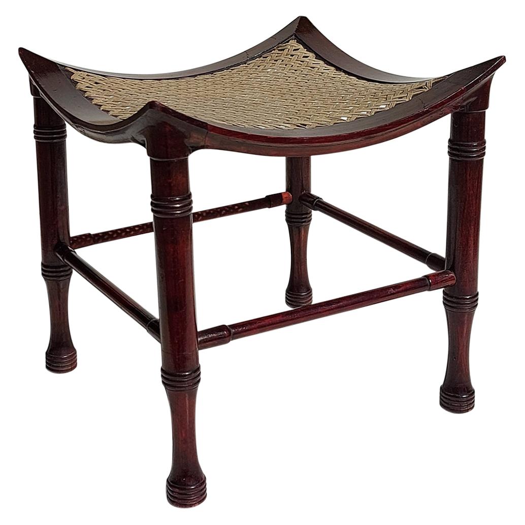 1890-1900 Liberty & Co "Thebes" Wood Stool For Sale