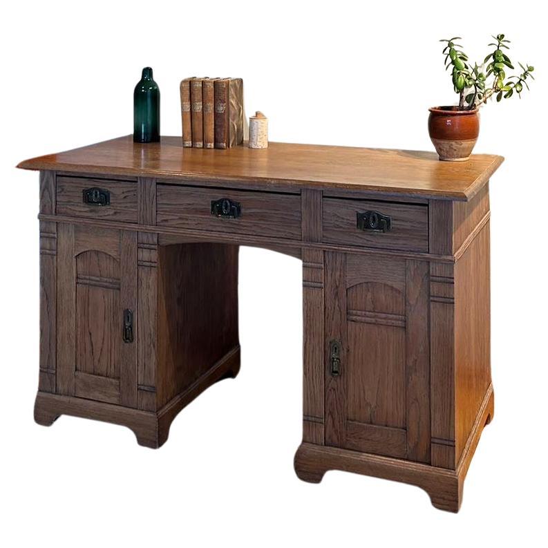 1890-1910 Table à écrire en Oak, Art nouveau tardif, Norvège / Danemark