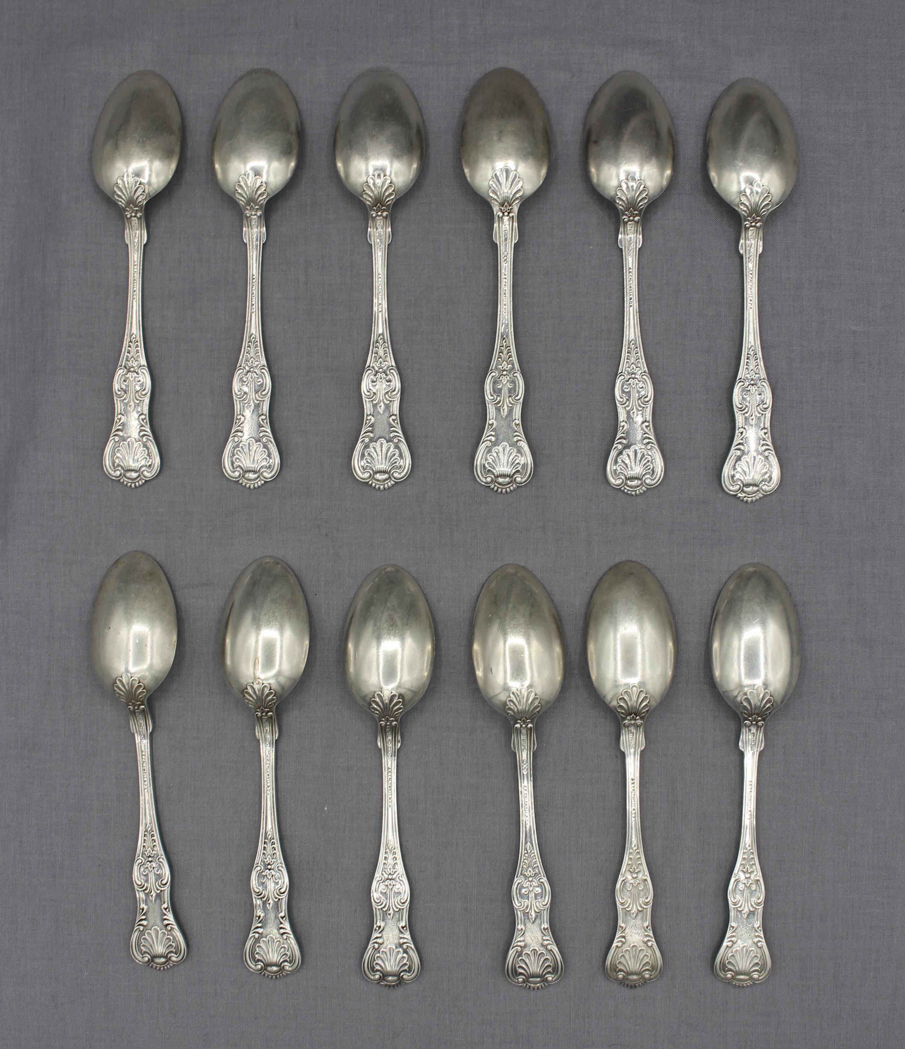 Matched set of 12 sterling silver teaspoons 
