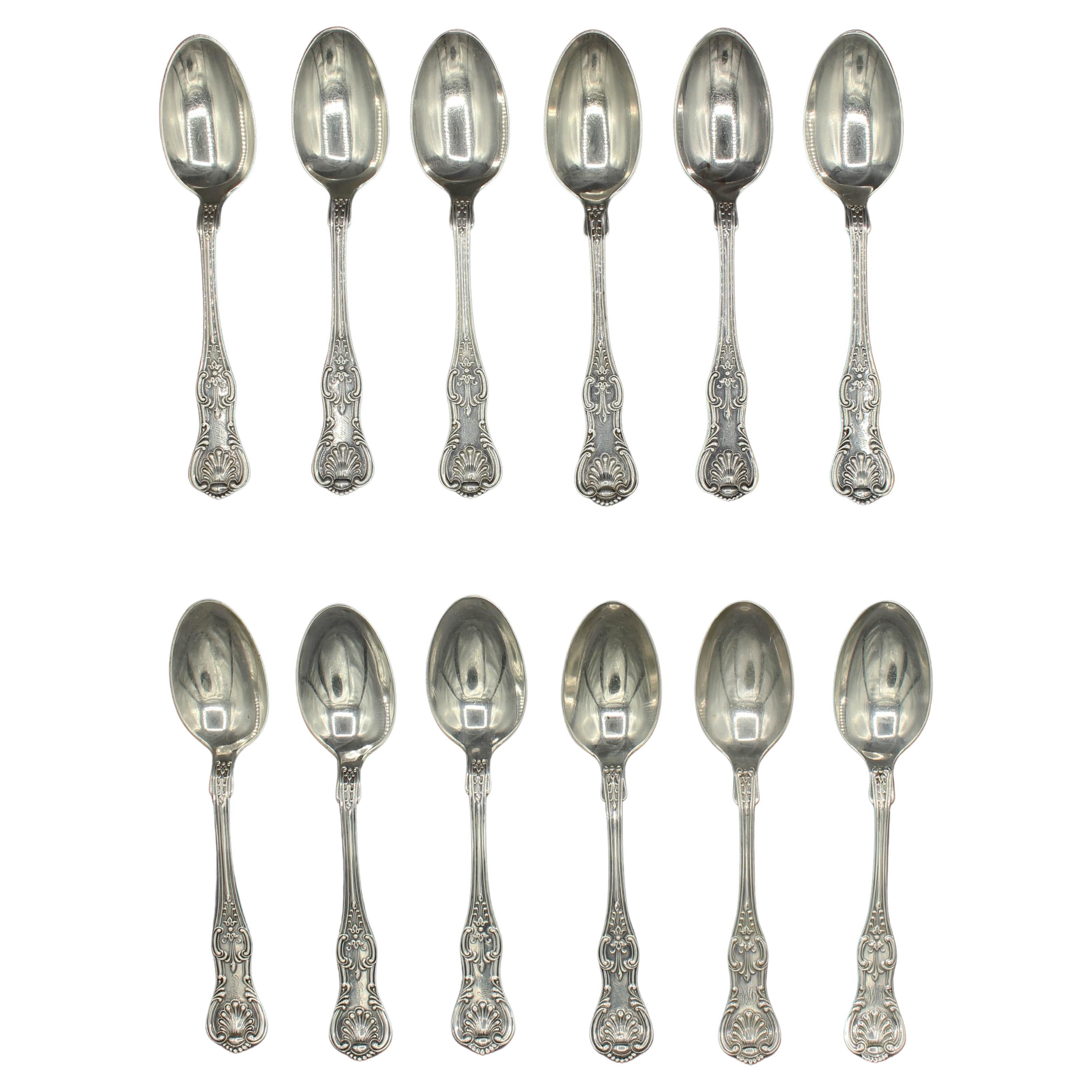 1890-96 Matched Set of 12 Sterling Teaspoons by Dominick & Haff