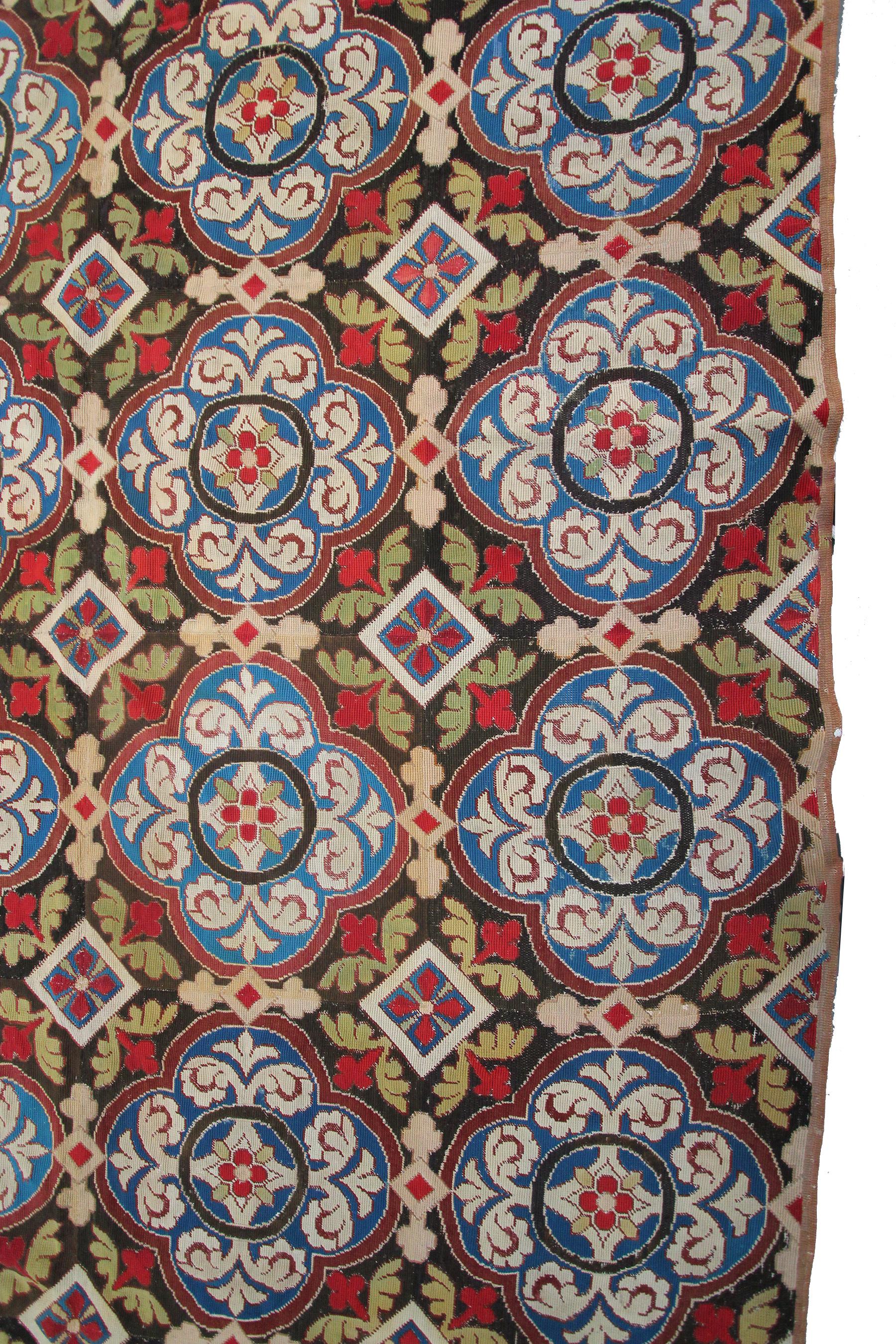 1890 Antike englische Nadelspitze Overall Geometrischer Teppich Wandteppich 7x10 214x305cm im Angebot 2