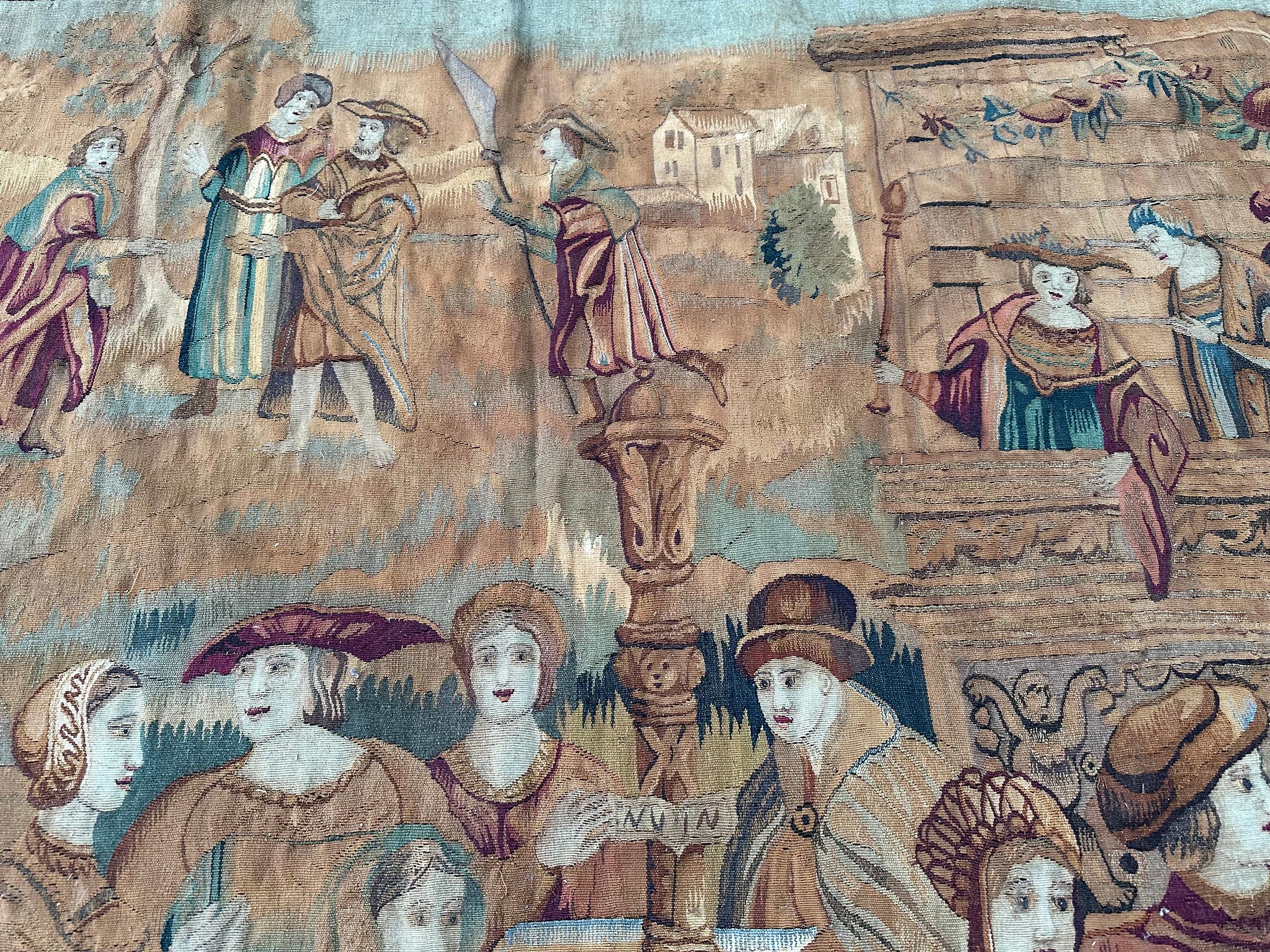 Late 19th Century 1890 Antique French Tapestry Arts & Crafts Ceremonial 8x9 239cm x 257cm For Sale