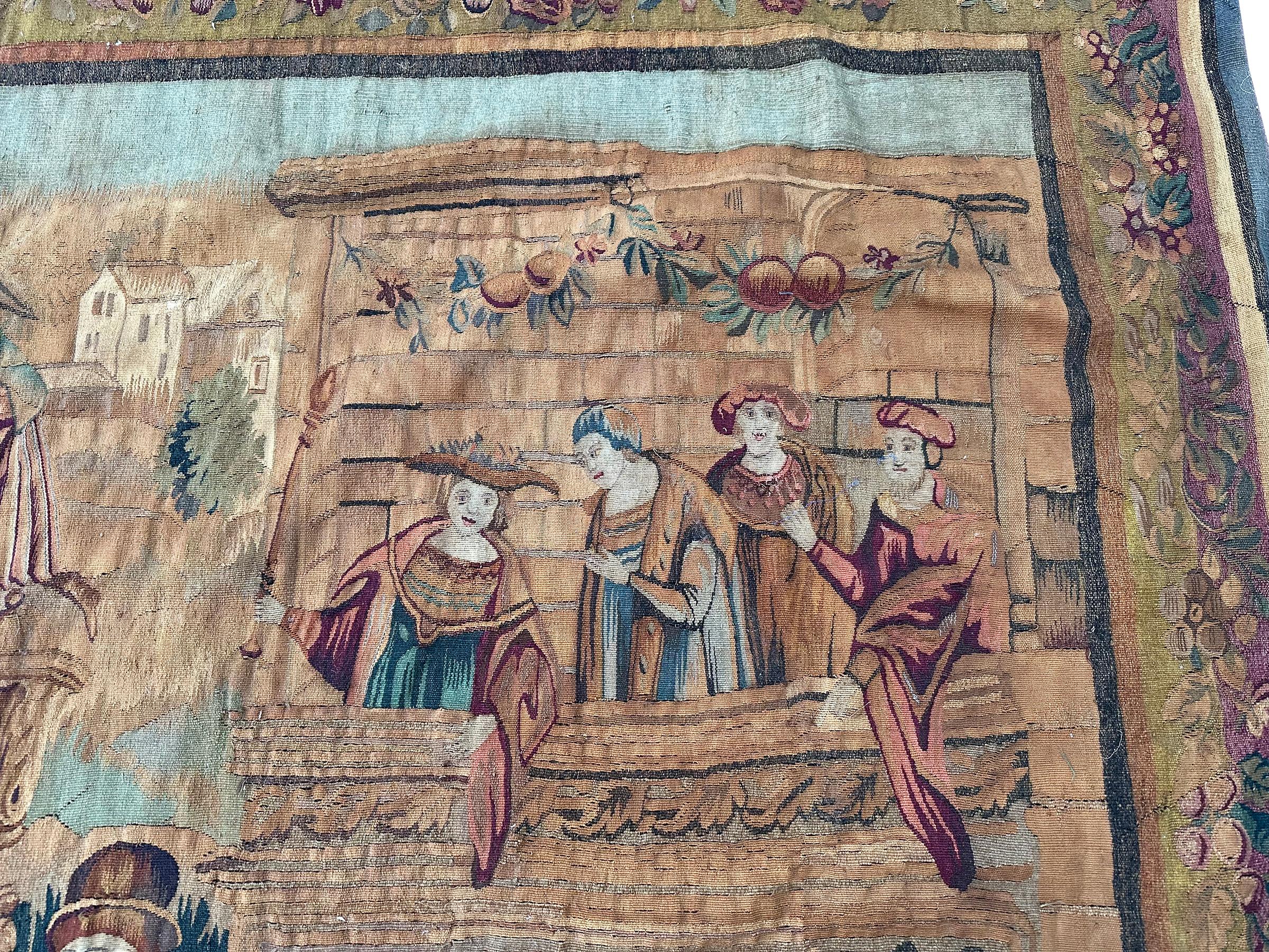 1890 Antique French Tapestry Arts & Crafts Ceremonial 8x9 239cm x 257cm en Bueno estado para la venta en New York, NY