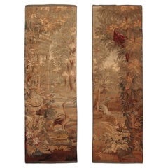 1890 Antique French Tapestry Pair of Tapestries Wool & Silk 1890 51cmx153cm 2x5f