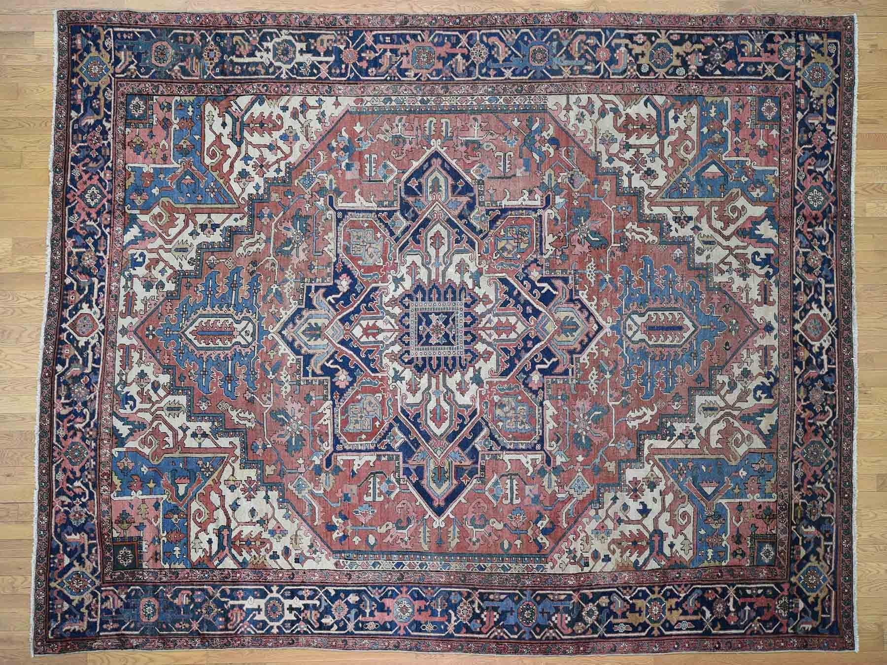 This is a genuine hand knotted oriental rug. It is not hand tufted or machine made rug. Our entire inventory is made of either hand knotted or handwoven rugs.

Bring life to your home with this admirable antique carpet. This handcrafted Persian