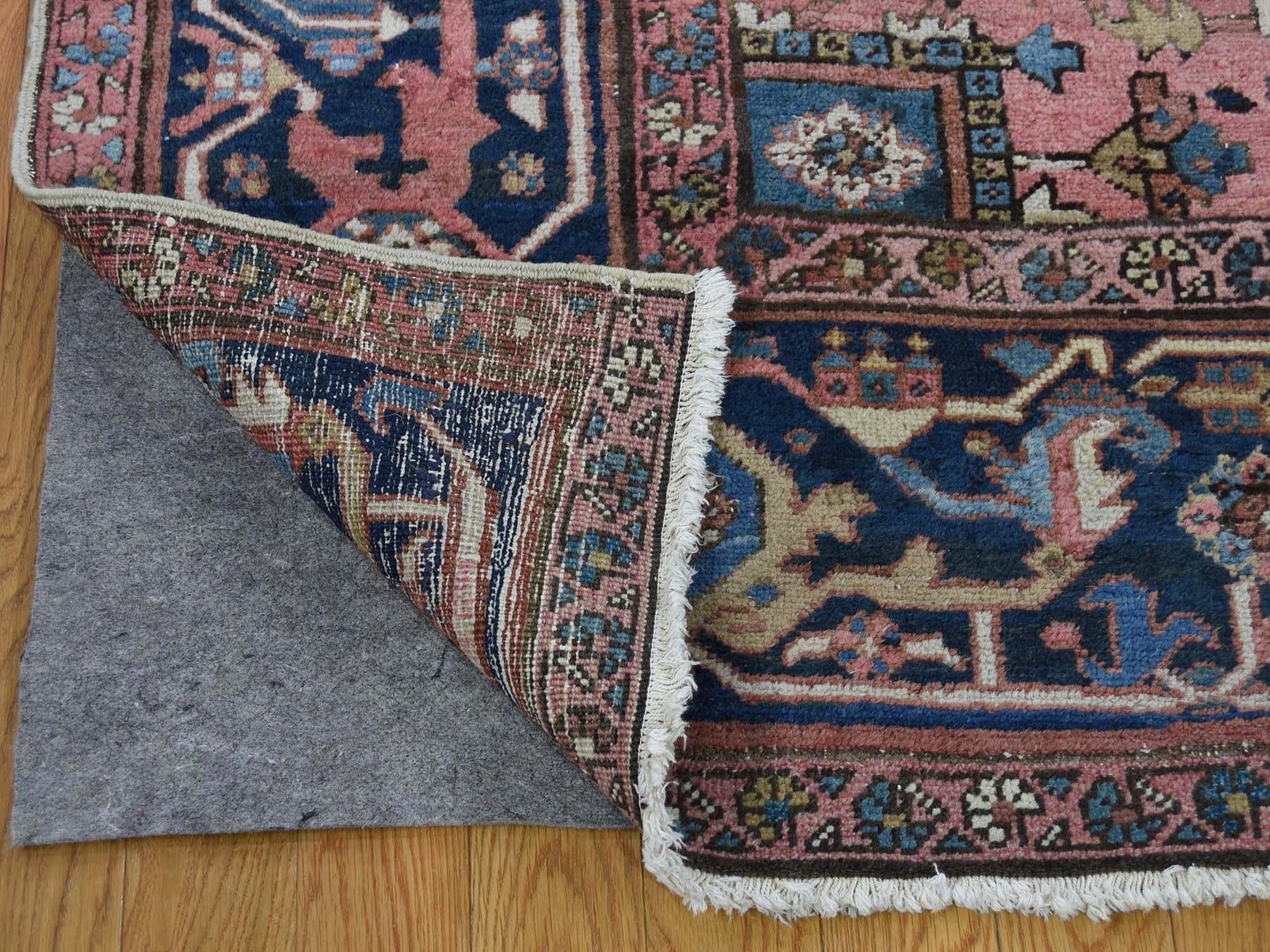 Late 19th Century 1890 Antique Persian Heriz Serapi Rug, Even Wear