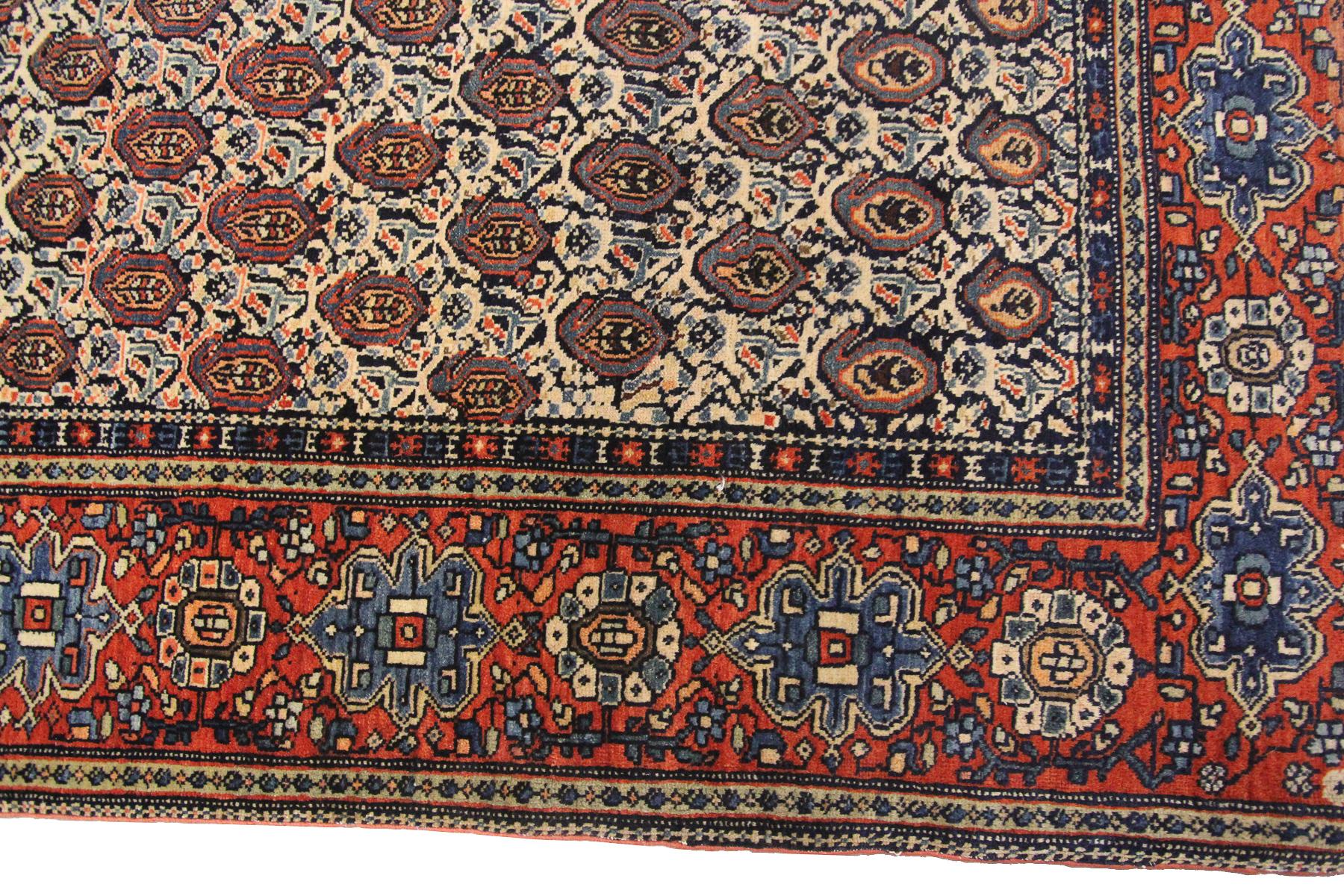 Late 19th Century 1890 Antique Persian Rug Antique Persian Rug Sarouk Farahan Geometric Overall For Sale