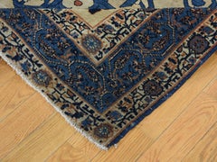 1890 Antique Persian Serapi Rug, Bold Flower Design, Breathtaking