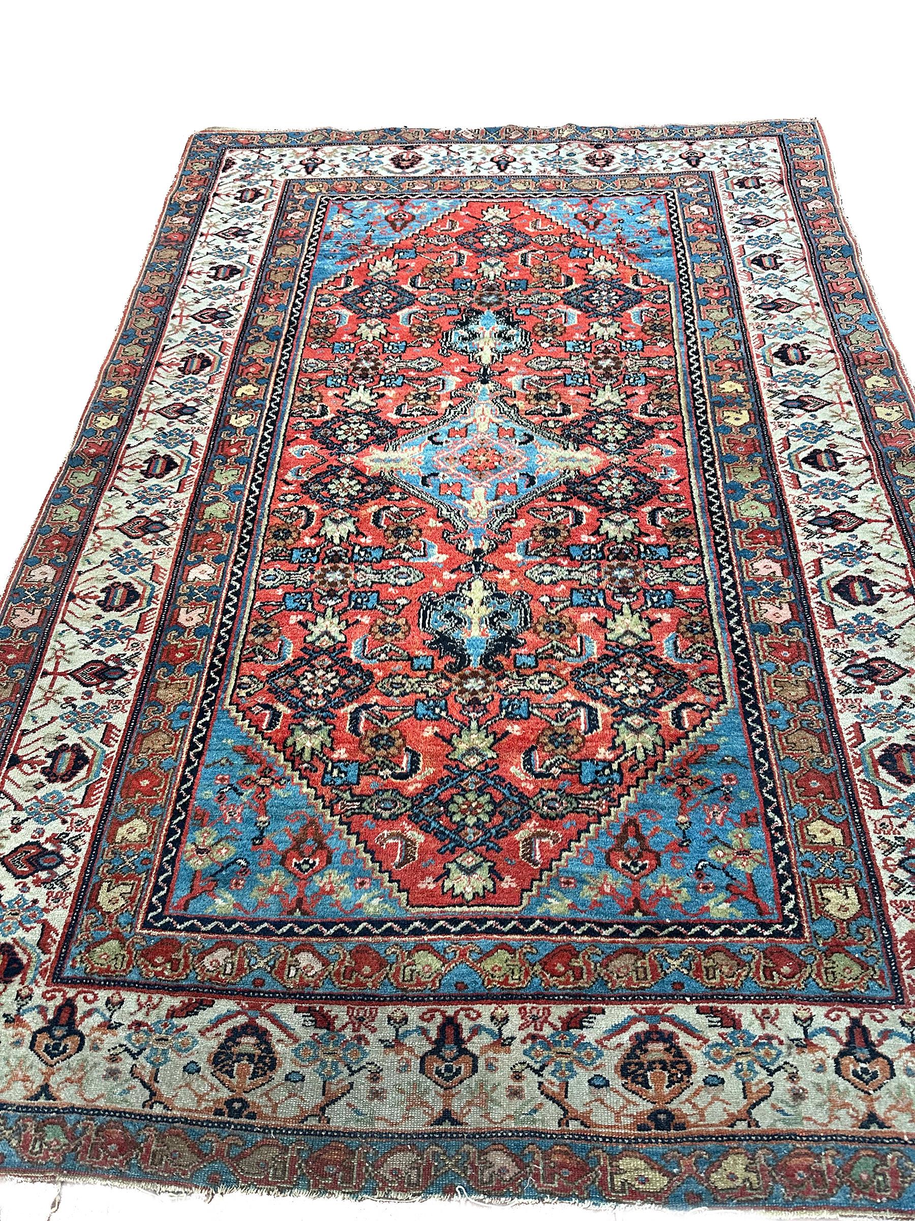 1890 Antique Traditional Oriental Rug Exceptionally fine Rug 5x6

4'5