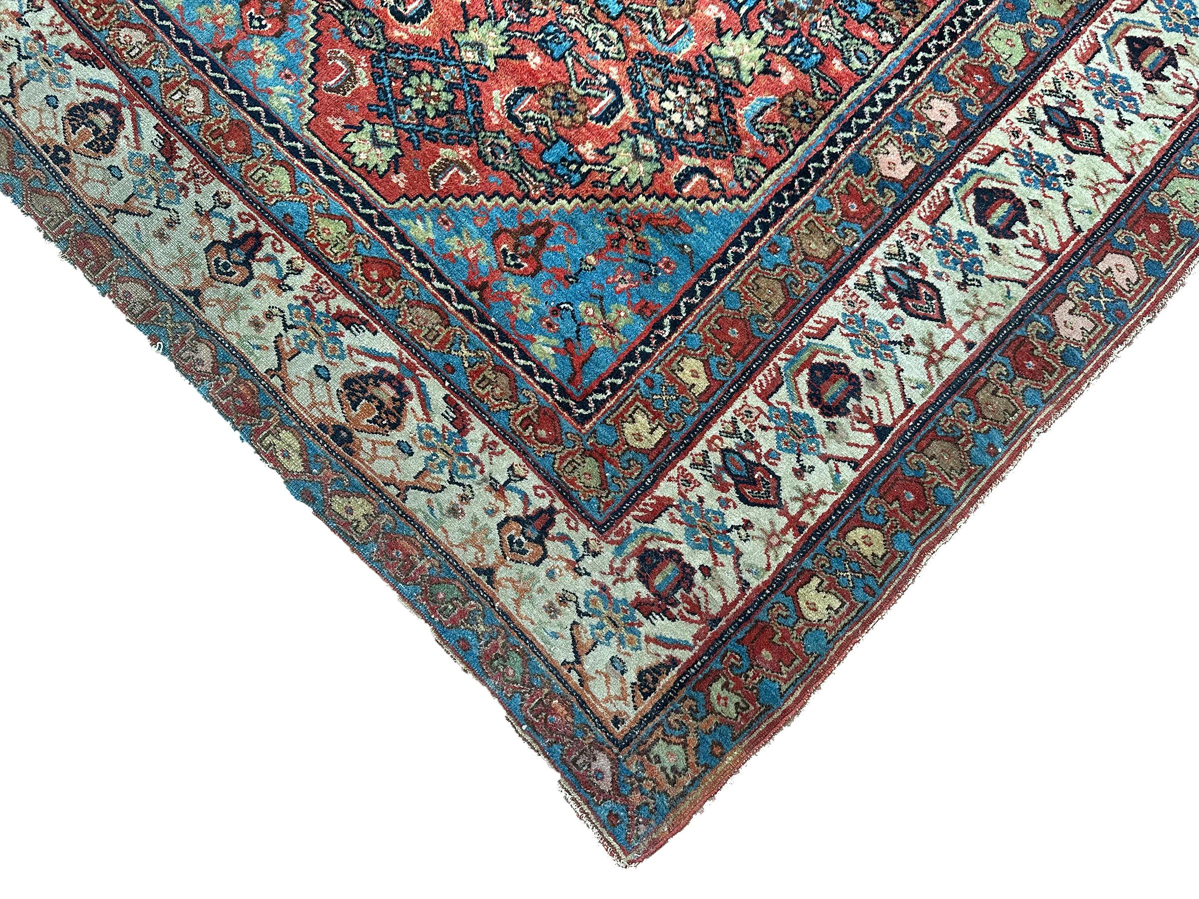 Late 19th Century 1890 Antique Traditional Oriental Rug Exceptionally fine Rug 5x6 153cm x 191cm For Sale