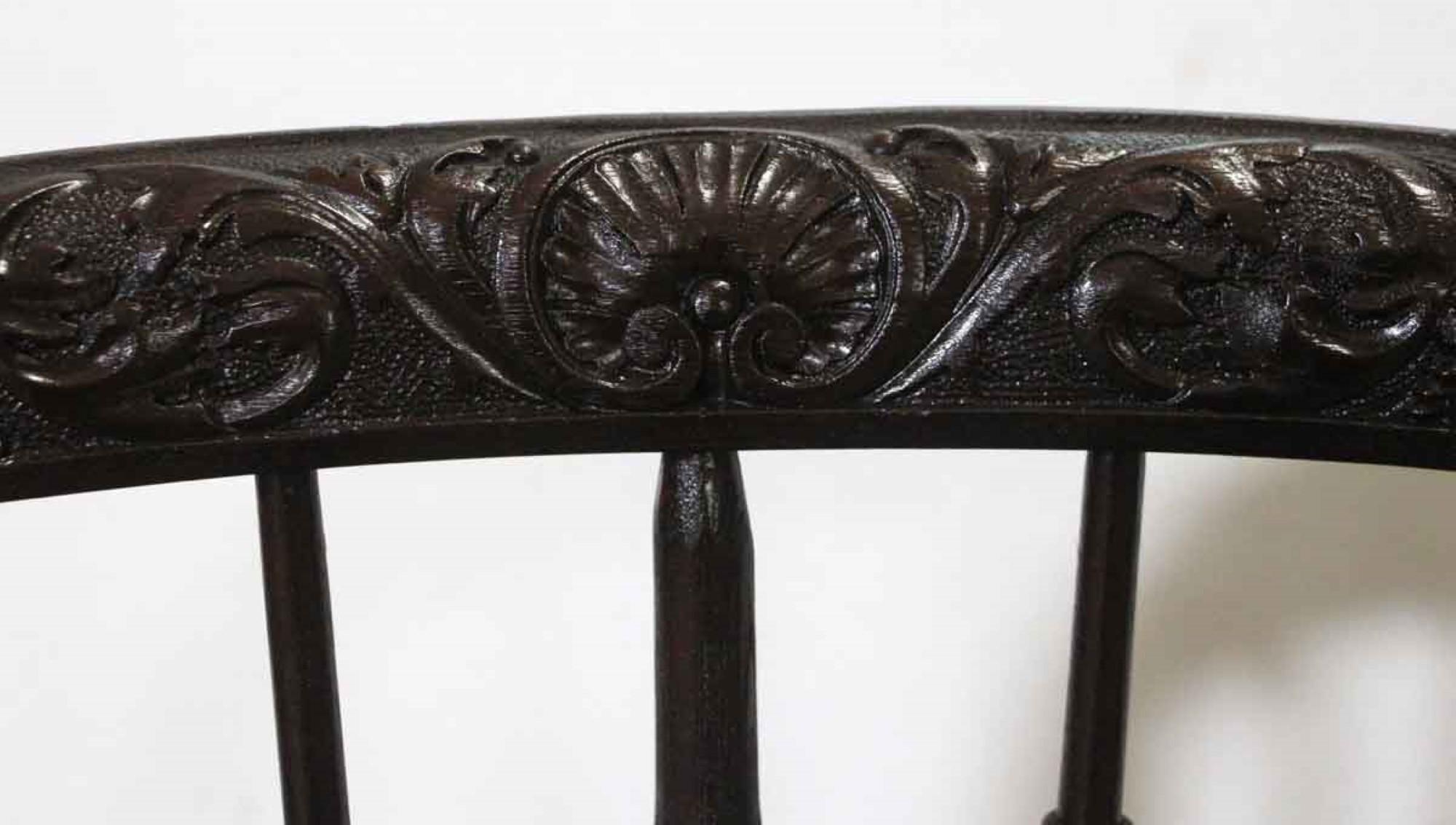 American 1890 Antique Victorian Carved Oak Rocking Chair with Griffon Arms