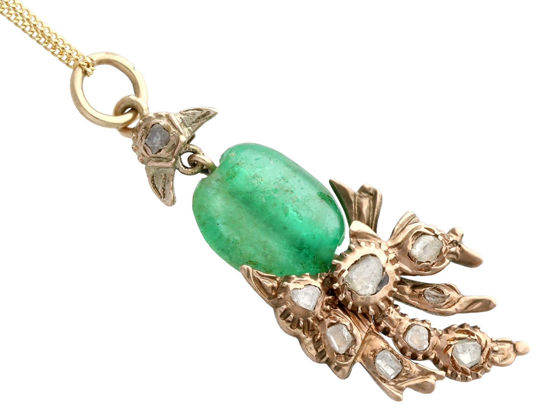 antique emerald pendant necklace