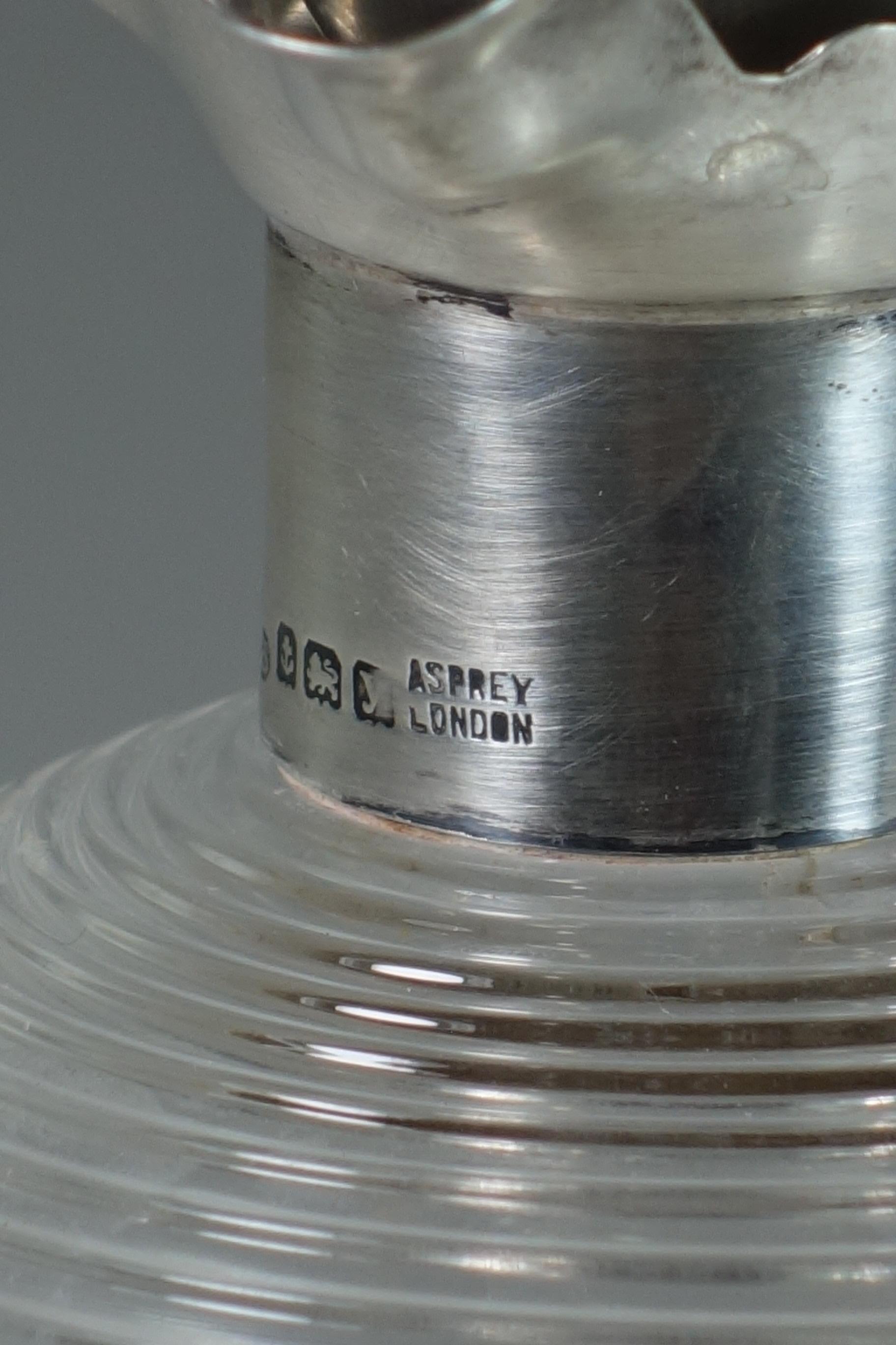 1890 Asprey London Victorian Sterling Silver Glass Decanter im Angebot 3