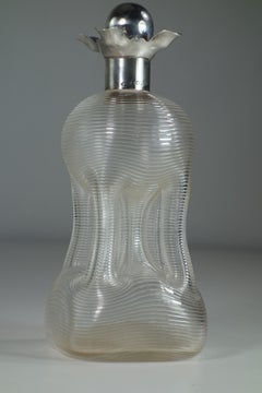 1890 Asprey London Victorian Sterling Silver Glass Decanter