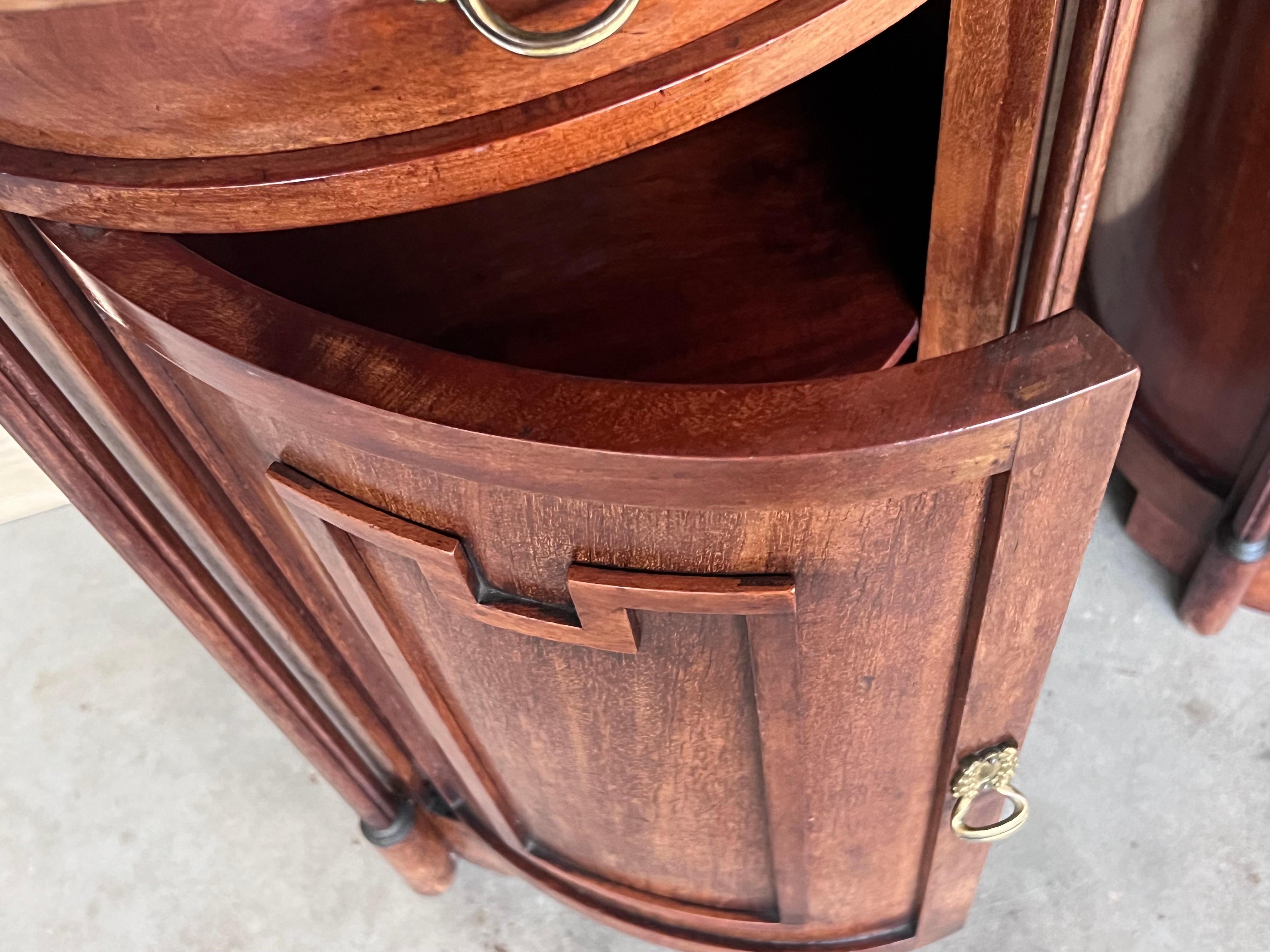 1890 Biedermeier Style Drum Tables with Drawer and Door For Sale 10