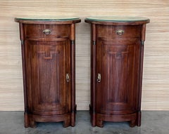 1890 Biedermeier Style Drum Tables with Drawer and Door