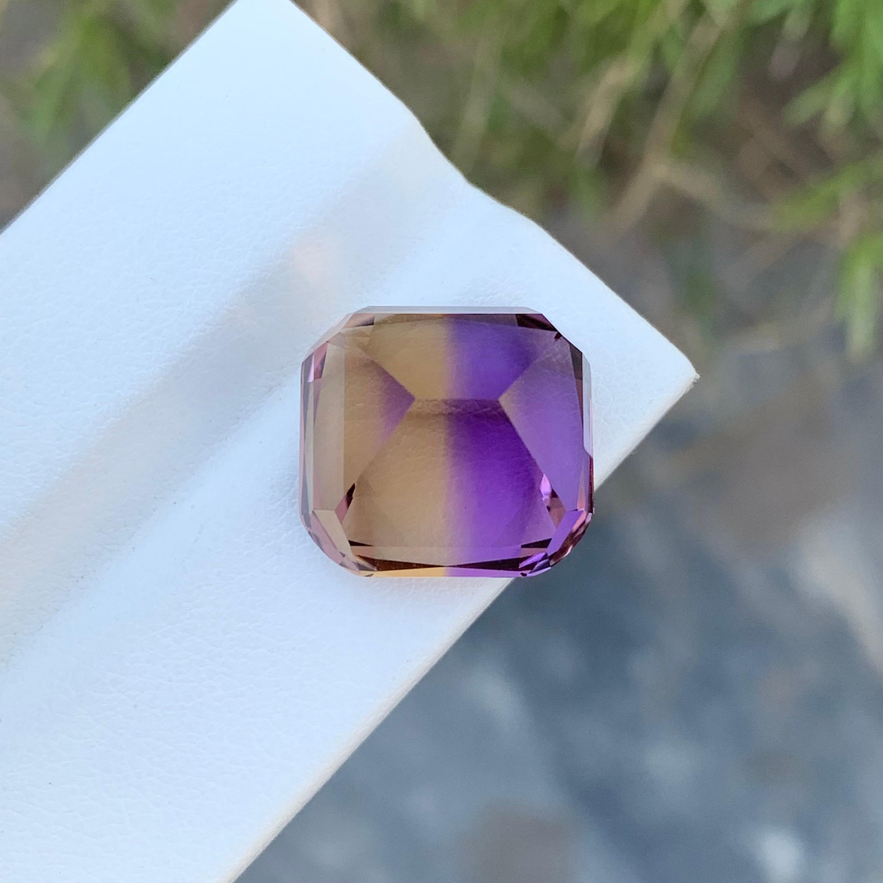 18.90 Carats Natural Loose Ametrine Cushion Shape Bolivianite Gem For Jewellery  For Sale 4