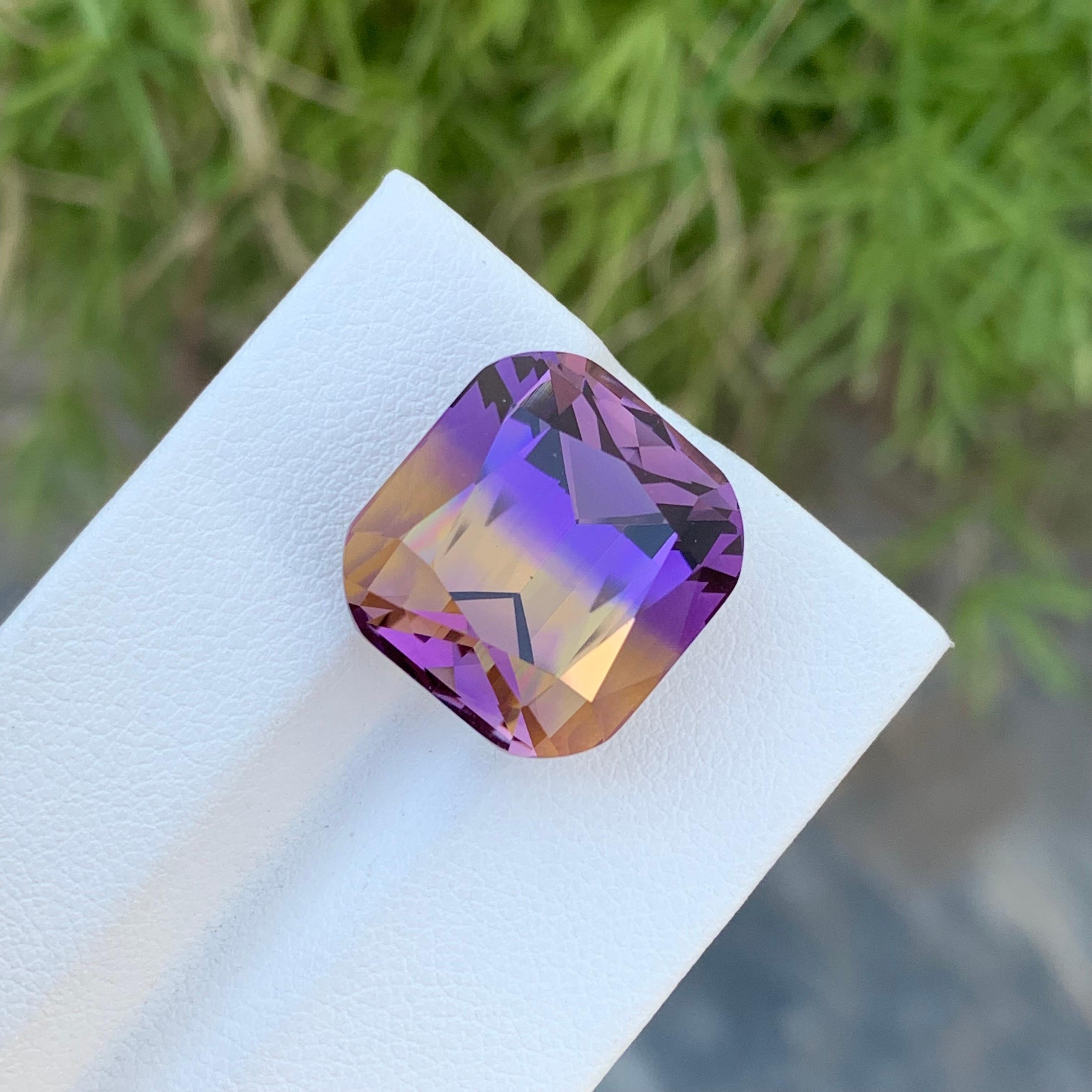 Arts and Crafts 18.90 Carats Natural Loose Ametrine Cushion Shape Bolivianite Gem For Jewellery  For Sale