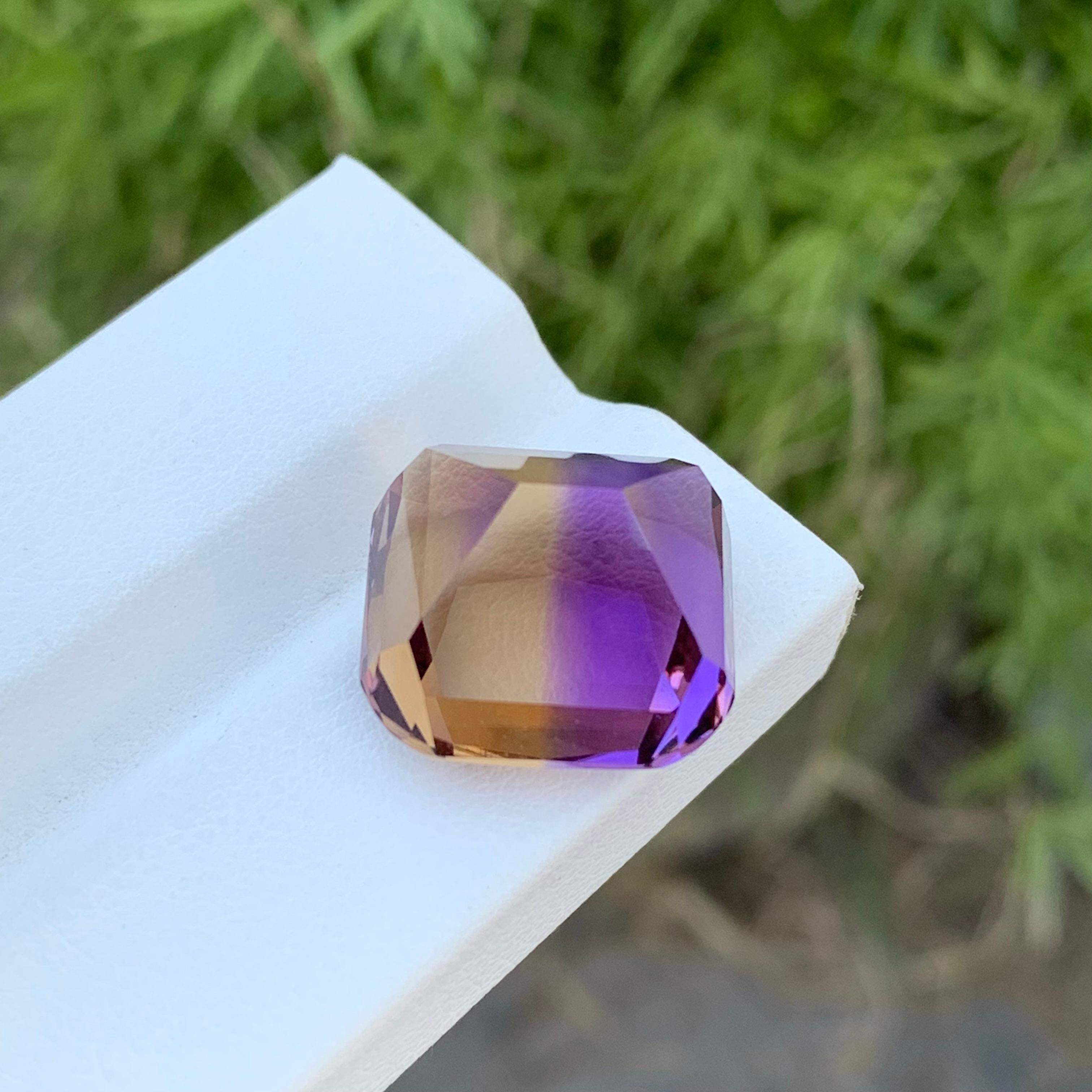 18.90 Carats Natural Loose Ametrine Cushion Shape Bolivianite Gem For Jewellery  For Sale 2