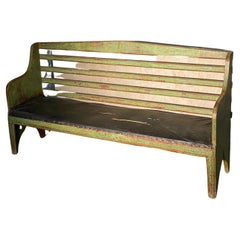 Antique 1890 Country Bench / Settee in Original Paint