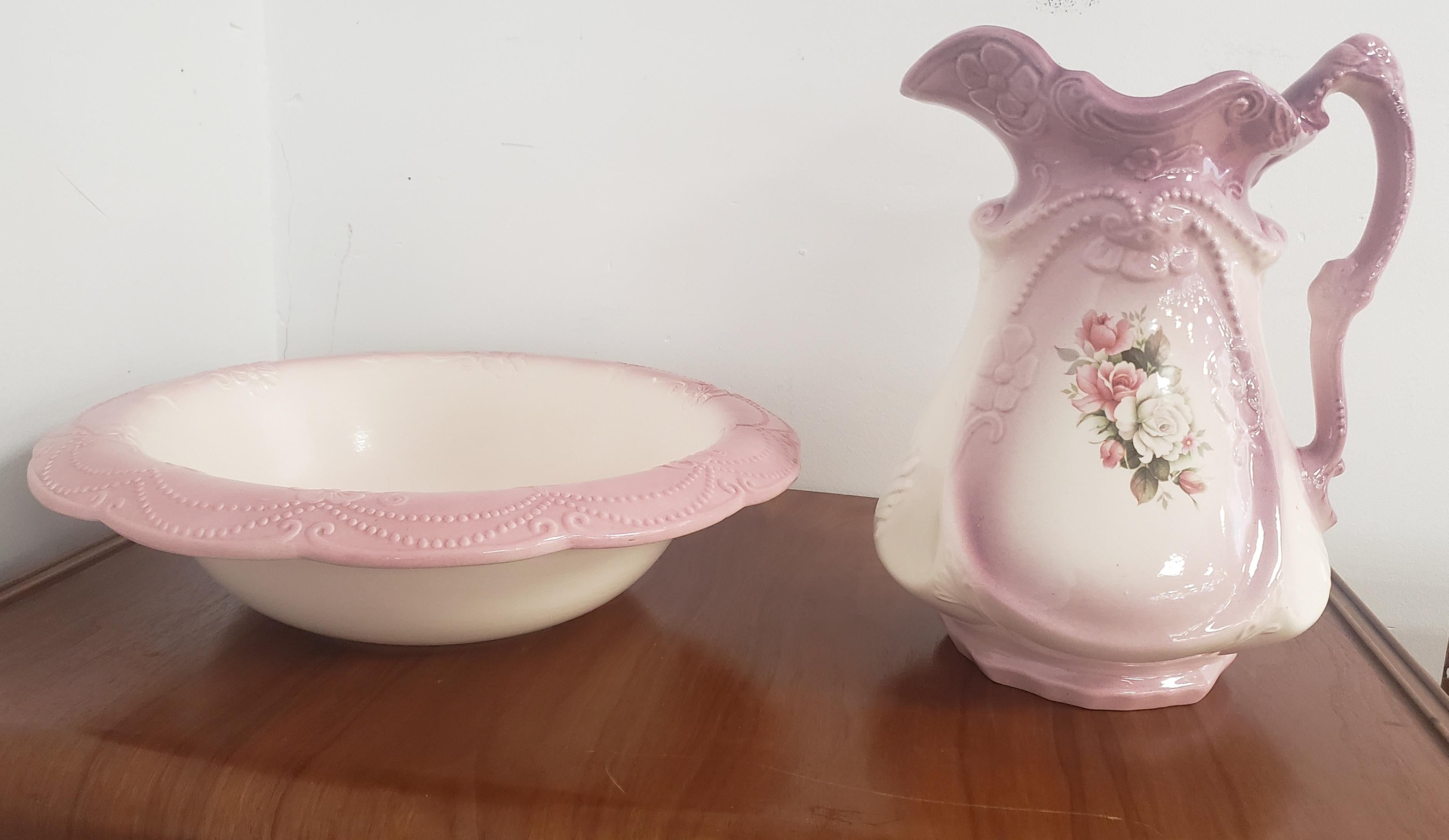 ironstone 1890 england pitcher and bowl