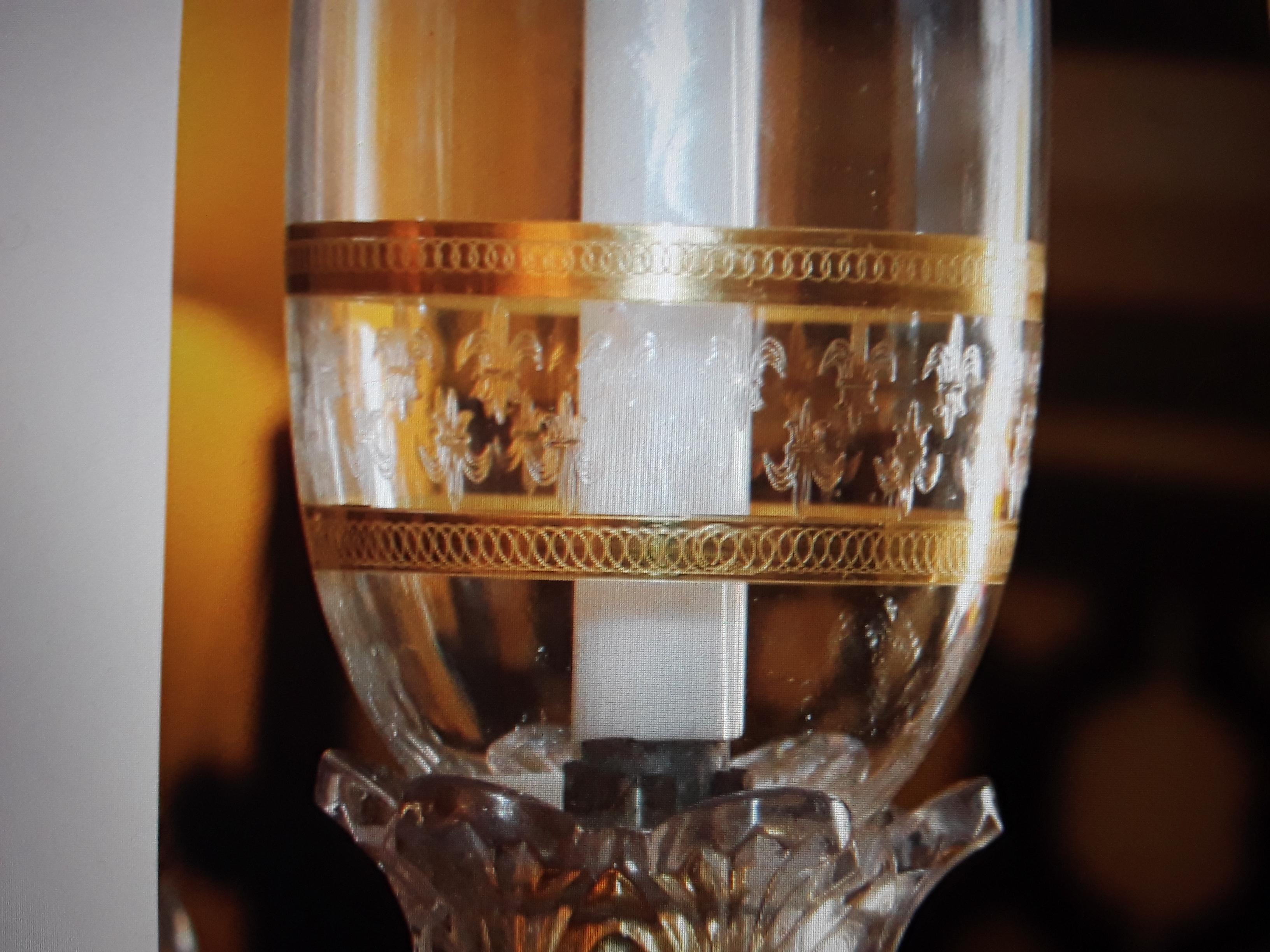 1890 Français Antiquités Napoléon III Signé Baccarat Chandelier / Bougeoir Large en vente 1