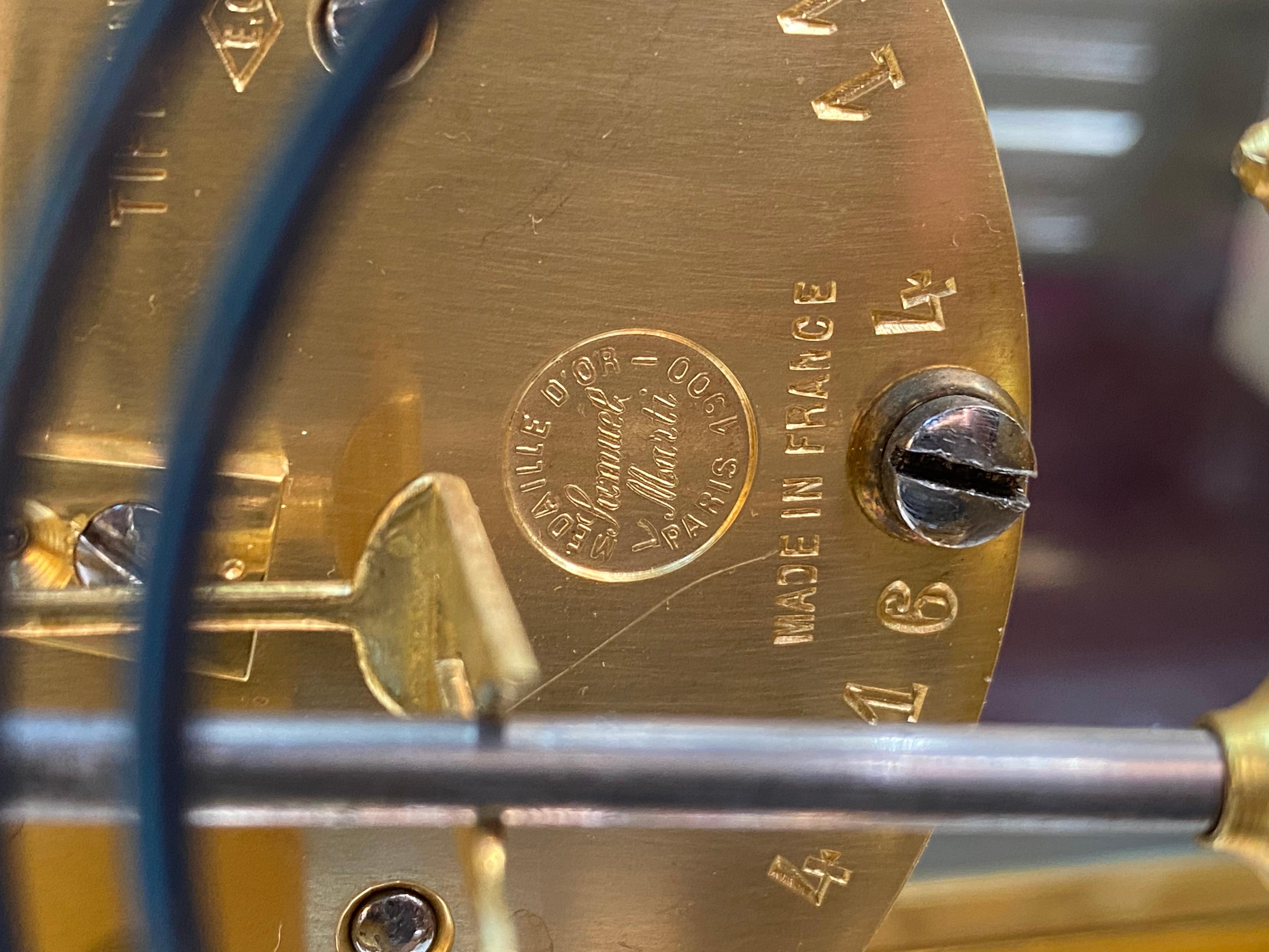 Brass 1890 French Clock Medaille D'or  By Samuel Marti For Tiffany