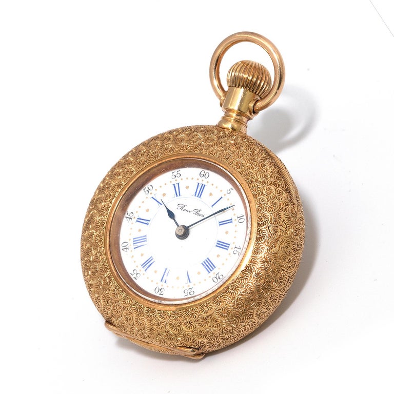 1890 Gold Pocket Watch, Engraved Rowe Brothers, Chicago, with the