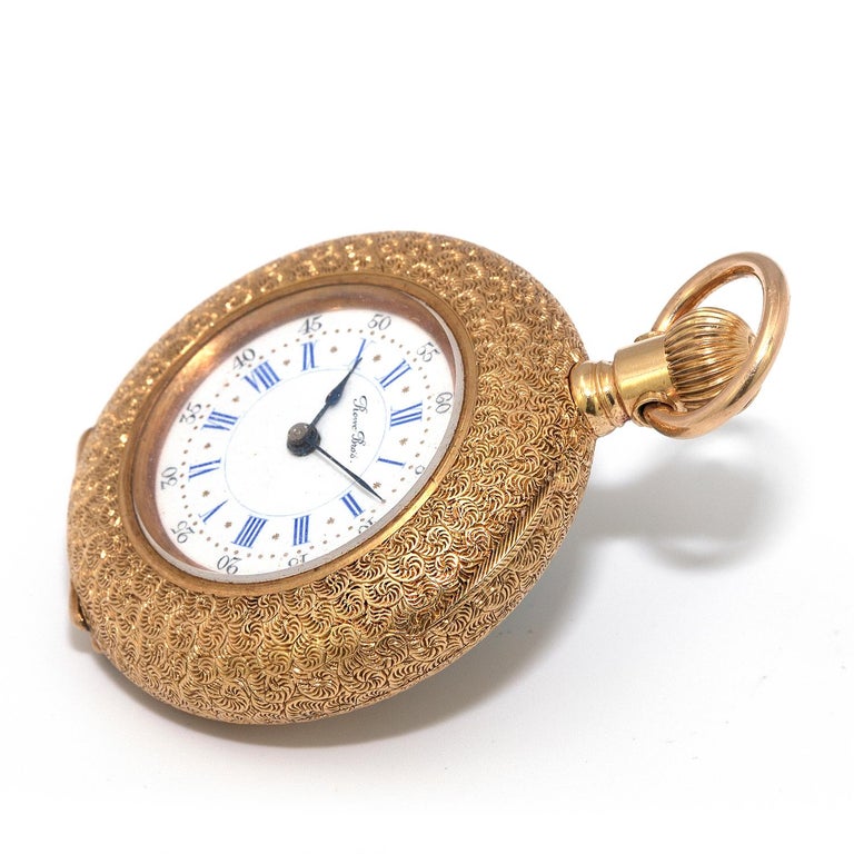 1890 Gold Pocket Watch, Engraved Rowe Brothers, Chicago, with the ...