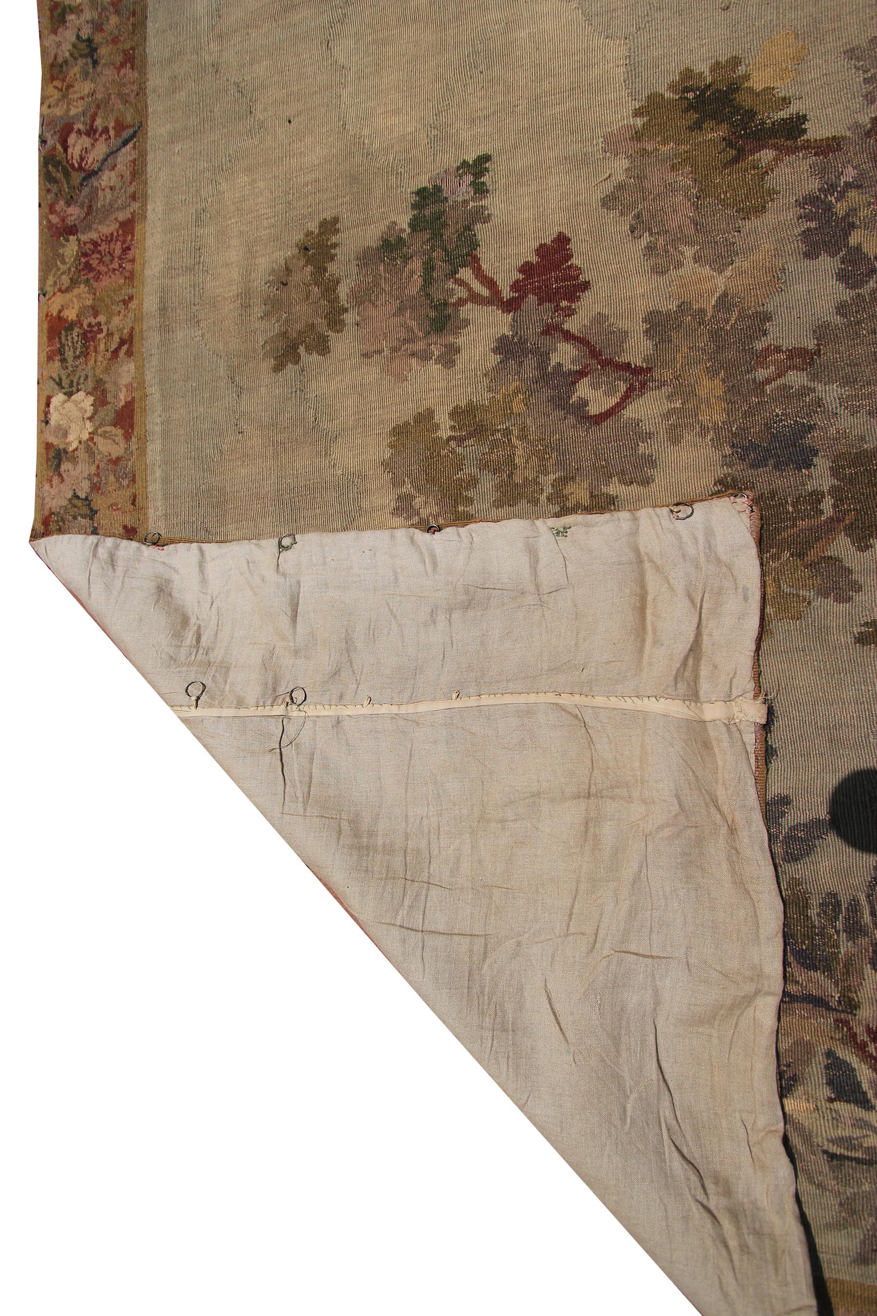 1890 Handmade Antique French Tapestry Verdure 10x11 Large Tapestry 303cmx336ccm en vente 7