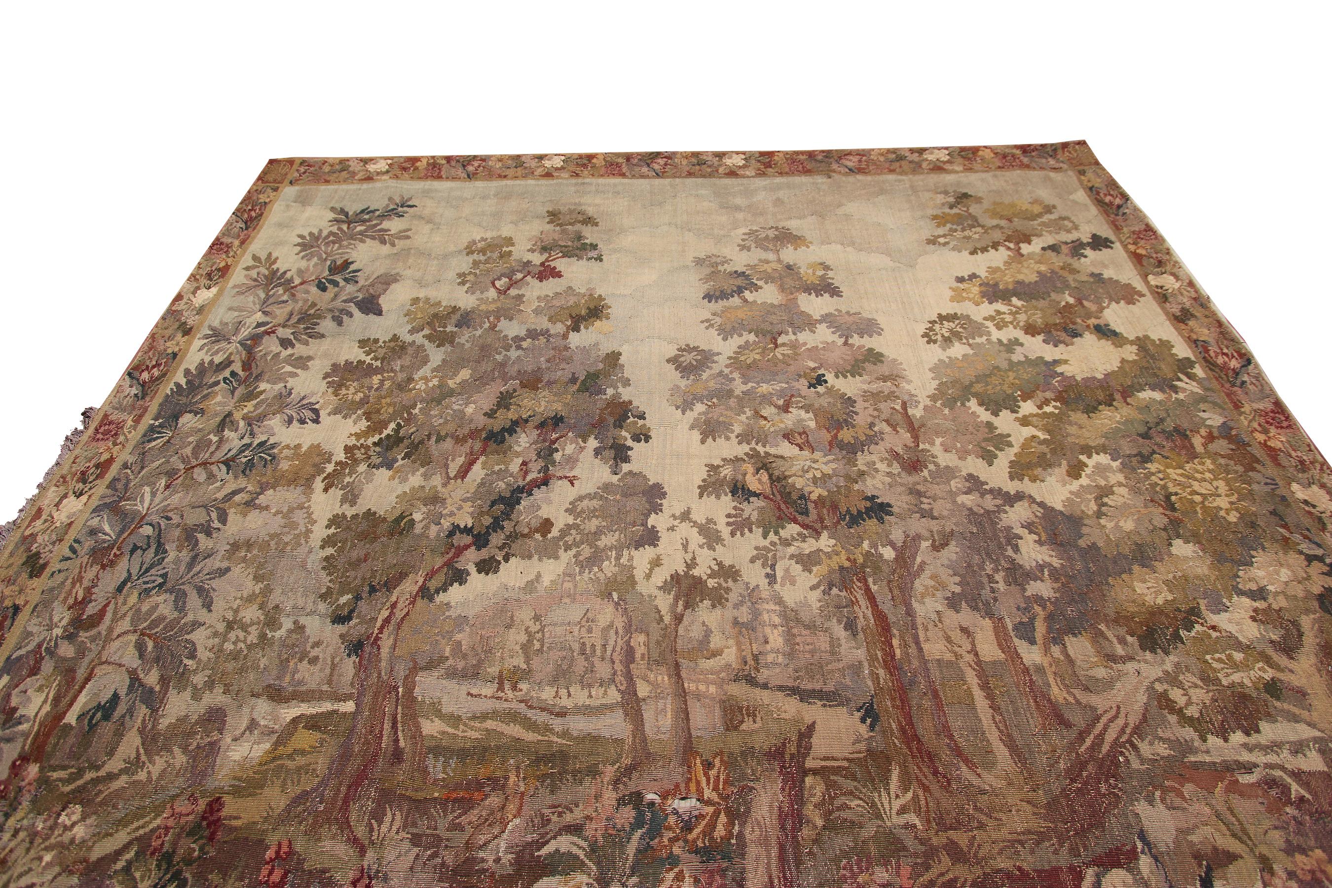 1890 Handmade Antique French Tapestry Large Tapestry Verdure 
10x11 
303cm x 336ccm

