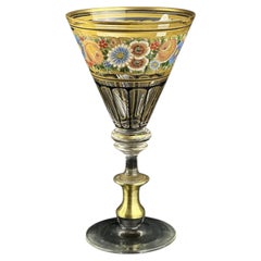 1890, Hermann Pautsch Enamelled and Gilt Glass Goblet, Josephinenhütte