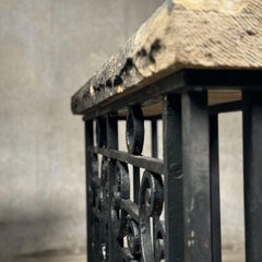 1890 Iron and Limestone Console Table