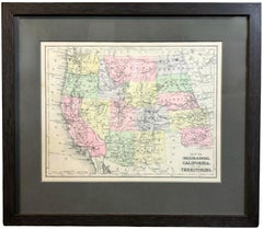 1890 „Map of Oregon, Kansas, California, and the Territories“ von S. A. Mitchell