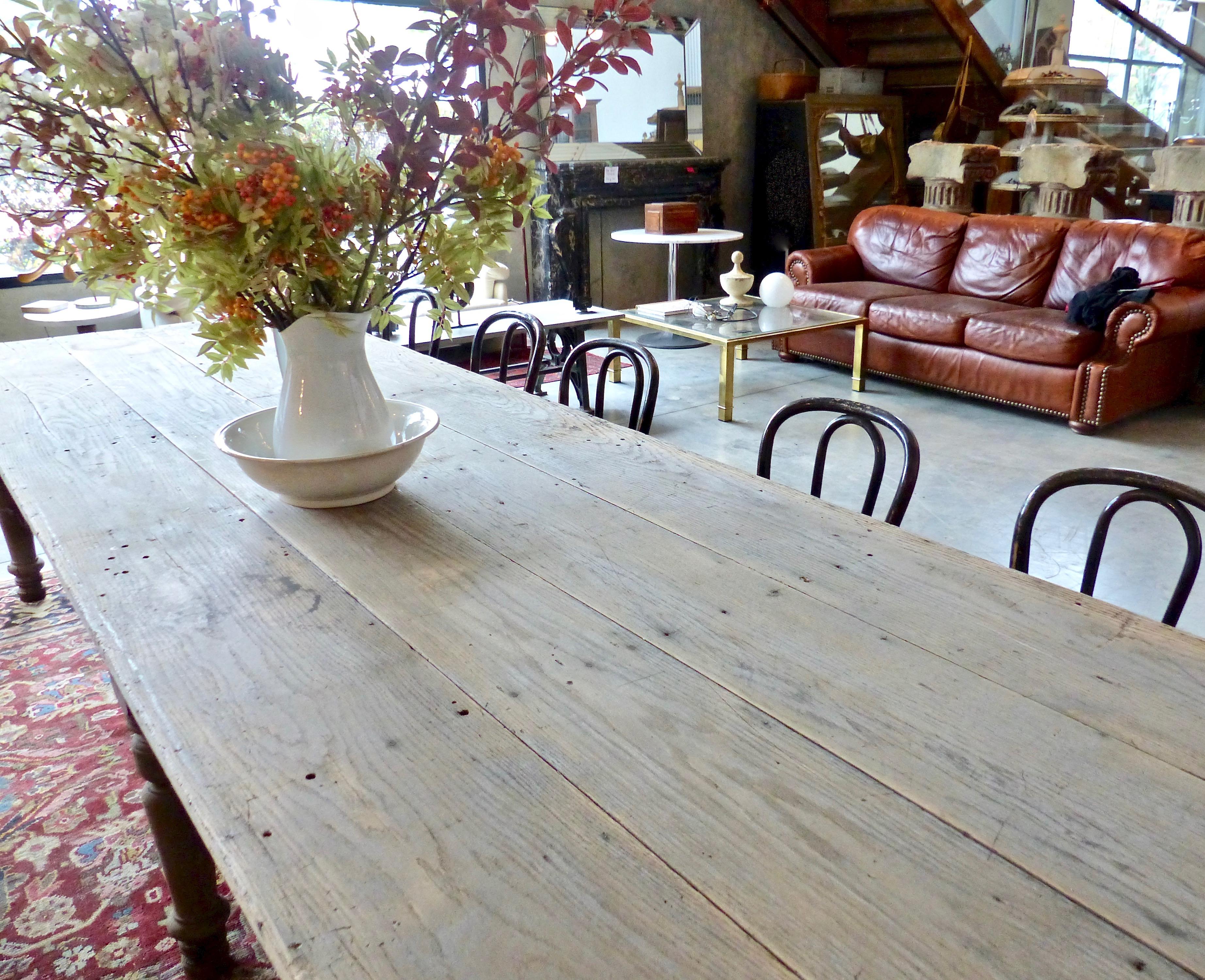 This piece was found in an old general store in rural Ontario. Retains some old grey paint and oxidized surface. The height is ideal for dining as well with lots of room in the skirt to floor. A truly authentic table.
Dimensions: 30 H
