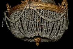 1890 Montgolfièr Antique Empire Brass Chandelier Crystal Lamp Lustre Art Nouveau
