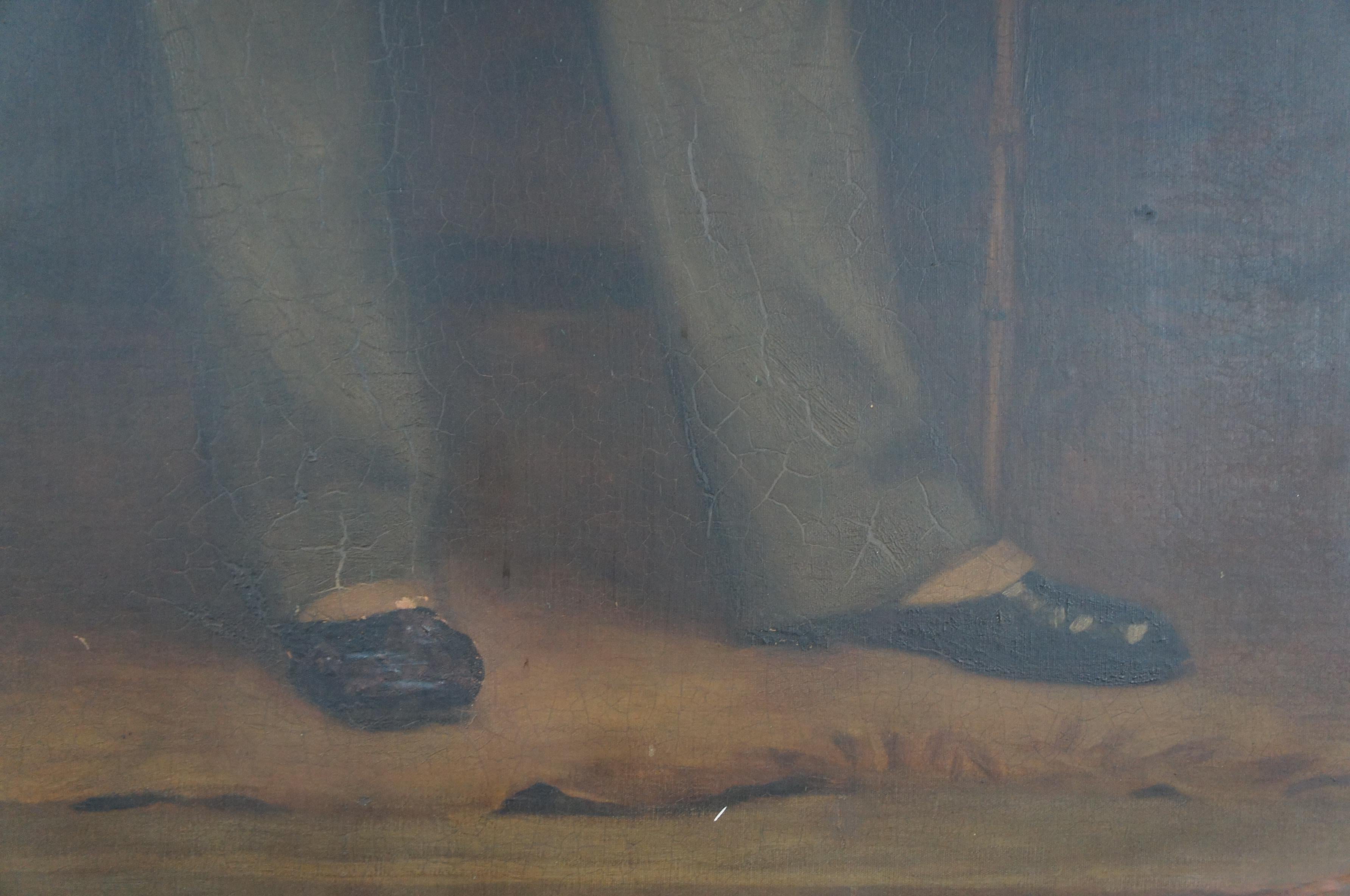 Peinture à l'huile monumentale de Hugh Glazebrook, portrait de gentleman en pied, 1890 en vente 1