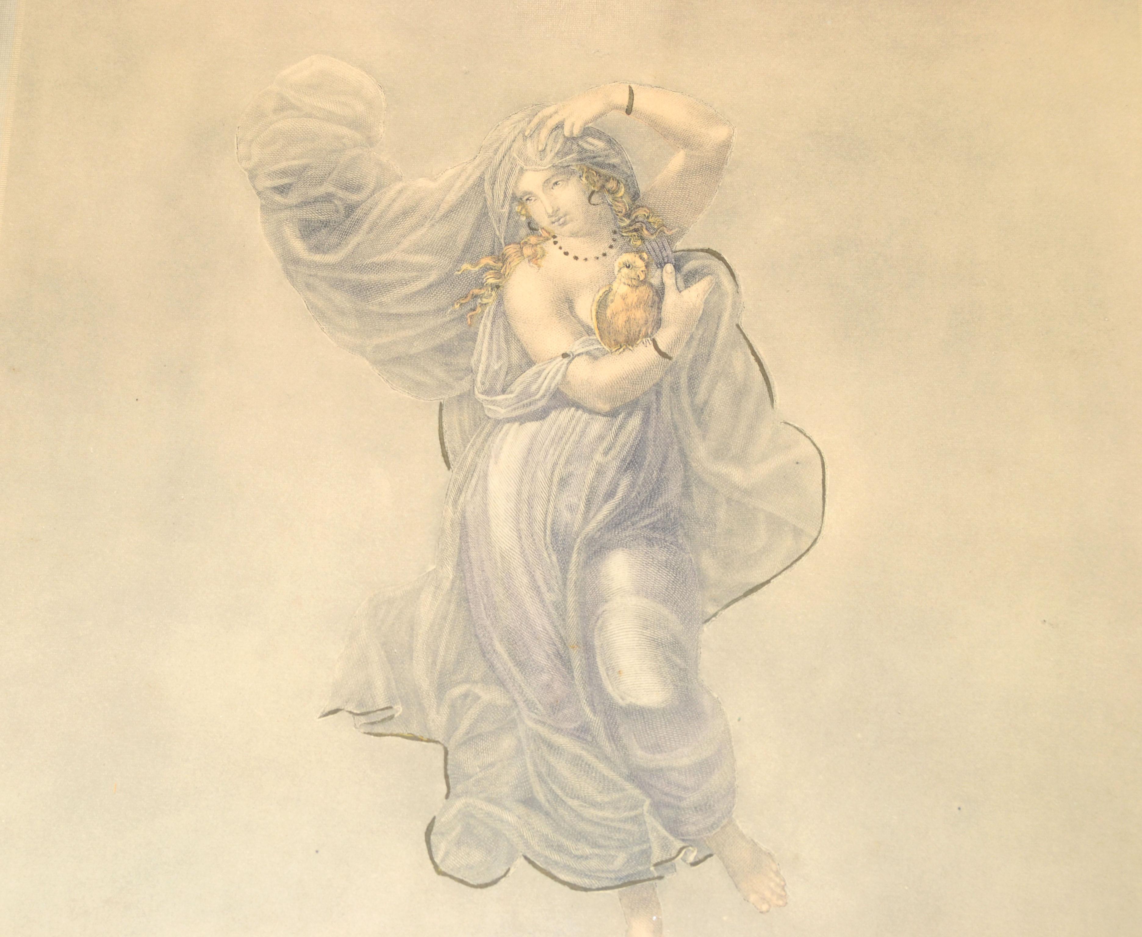 Engraved 1890 Steel Engraving Greco Roman Scene by Bernard Picture Co. New York Borghese For Sale