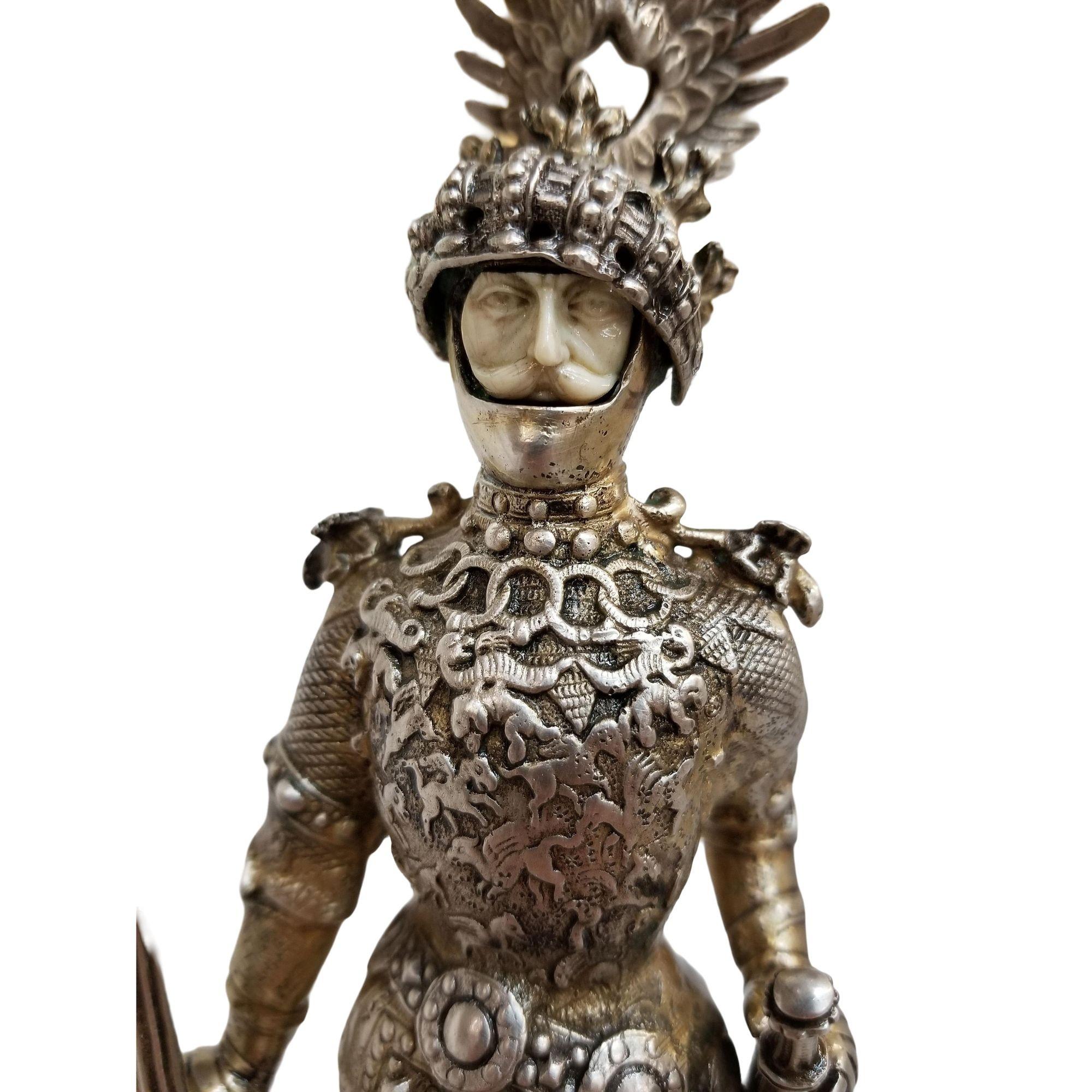 XIX secolo 1890 Sterling King Knight d'argento di B. Neresheimer & Söhne Hanau in vendita