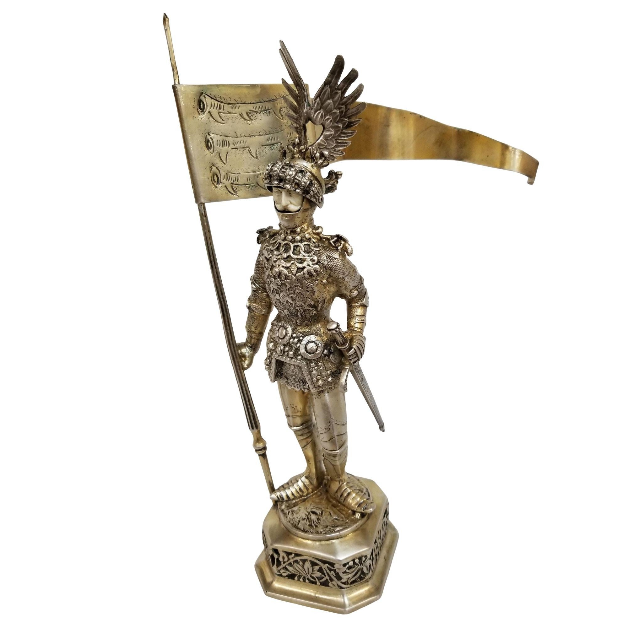 1890 Sterling King Knight d'argento di B. Neresheimer & Söhne Hanau