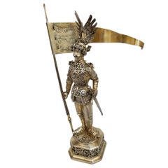 1890 Sterling Silver King Arthur Knight by B. Neresheimer & Söhne Hanau