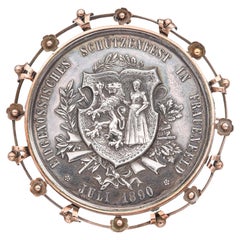 1890 Suiza Medalla del Festival de Tiro de Frauenfeld .999 Plata