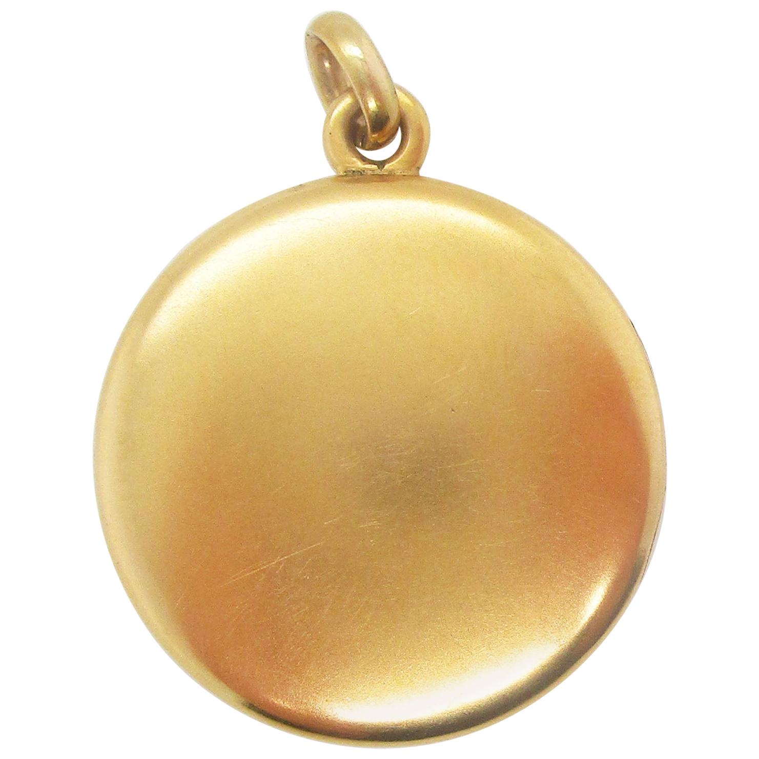 1890 Victorian 14 Karat Yellow Gold Monogrammed Locket