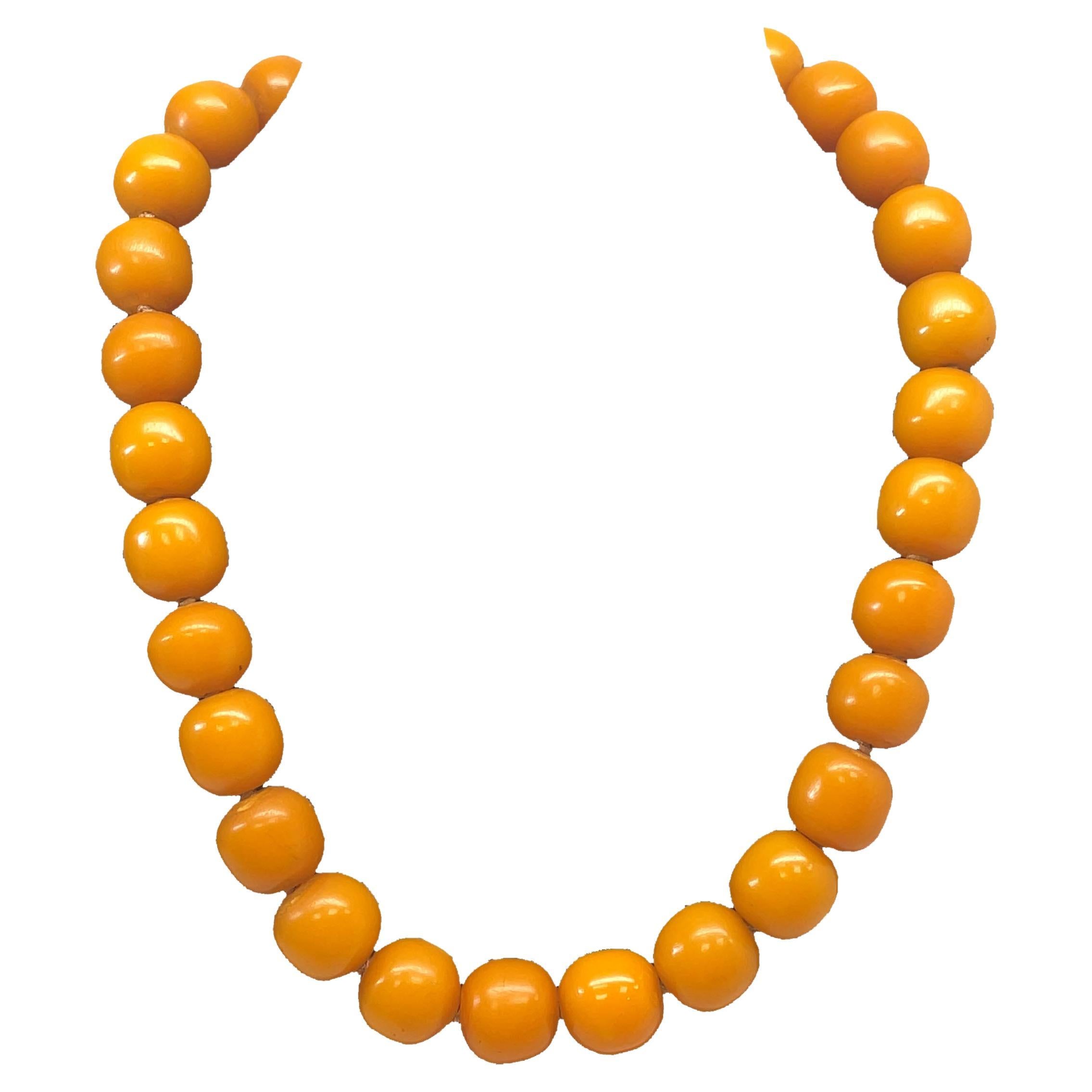 1890 Victorian Butterscotch Amber Beaded Necklace
